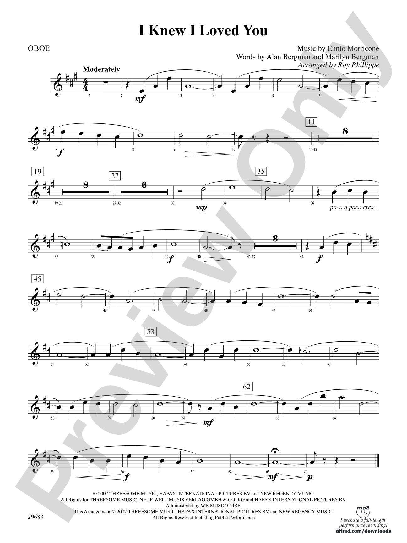 I Knew I Loved You: Oboe