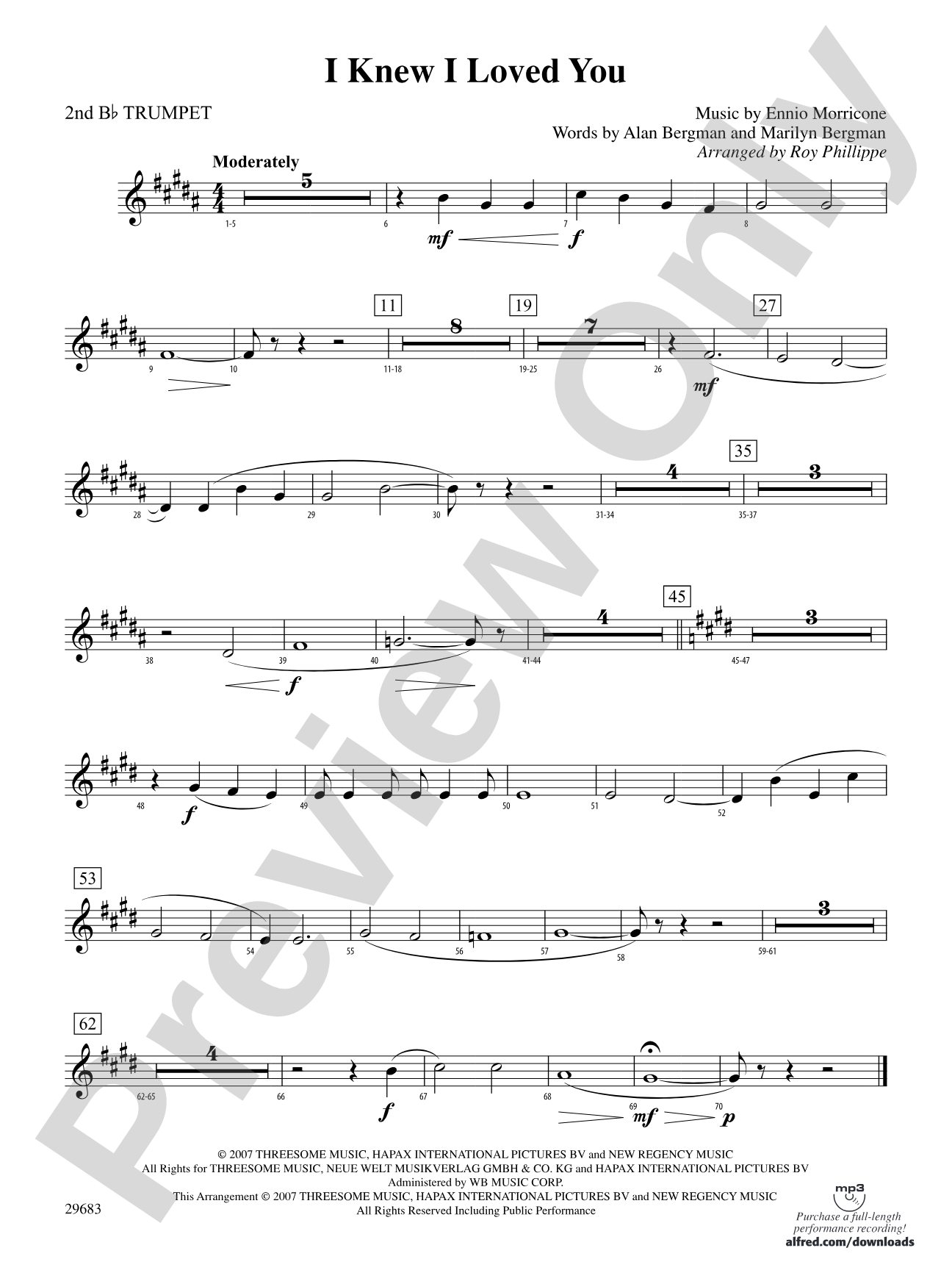 I Knew I Loved You: 2nd B-flat Trumpet