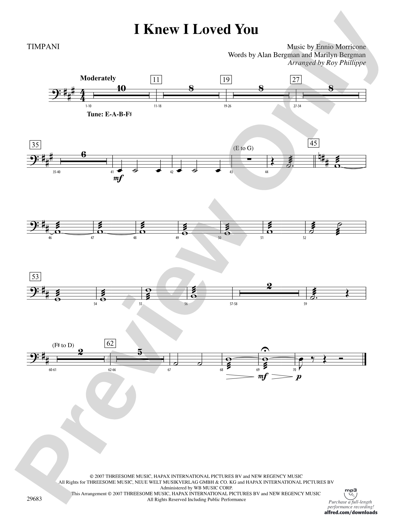 I Knew I Loved You: Timpani