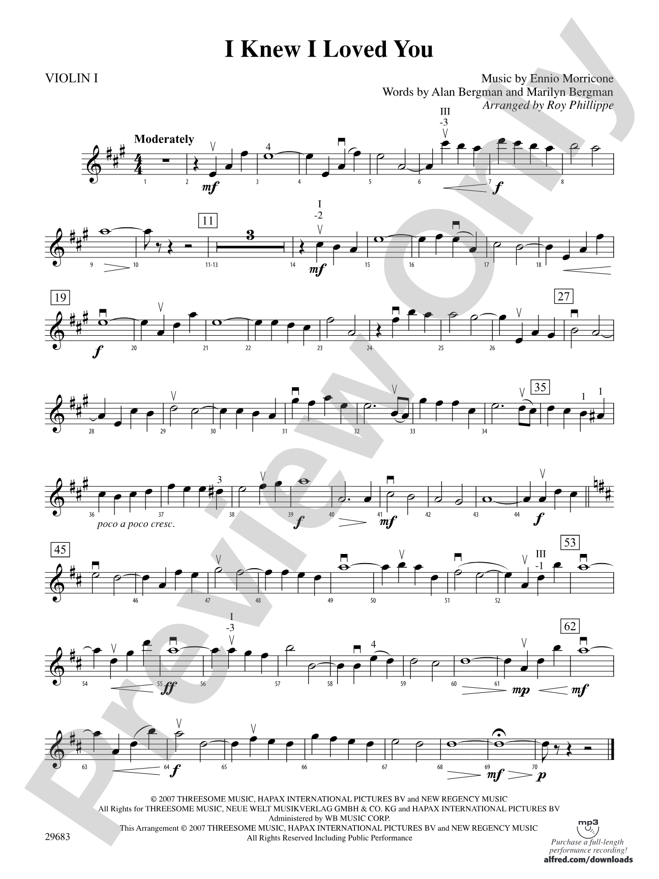 I Knew I Loved You: 1st Violin