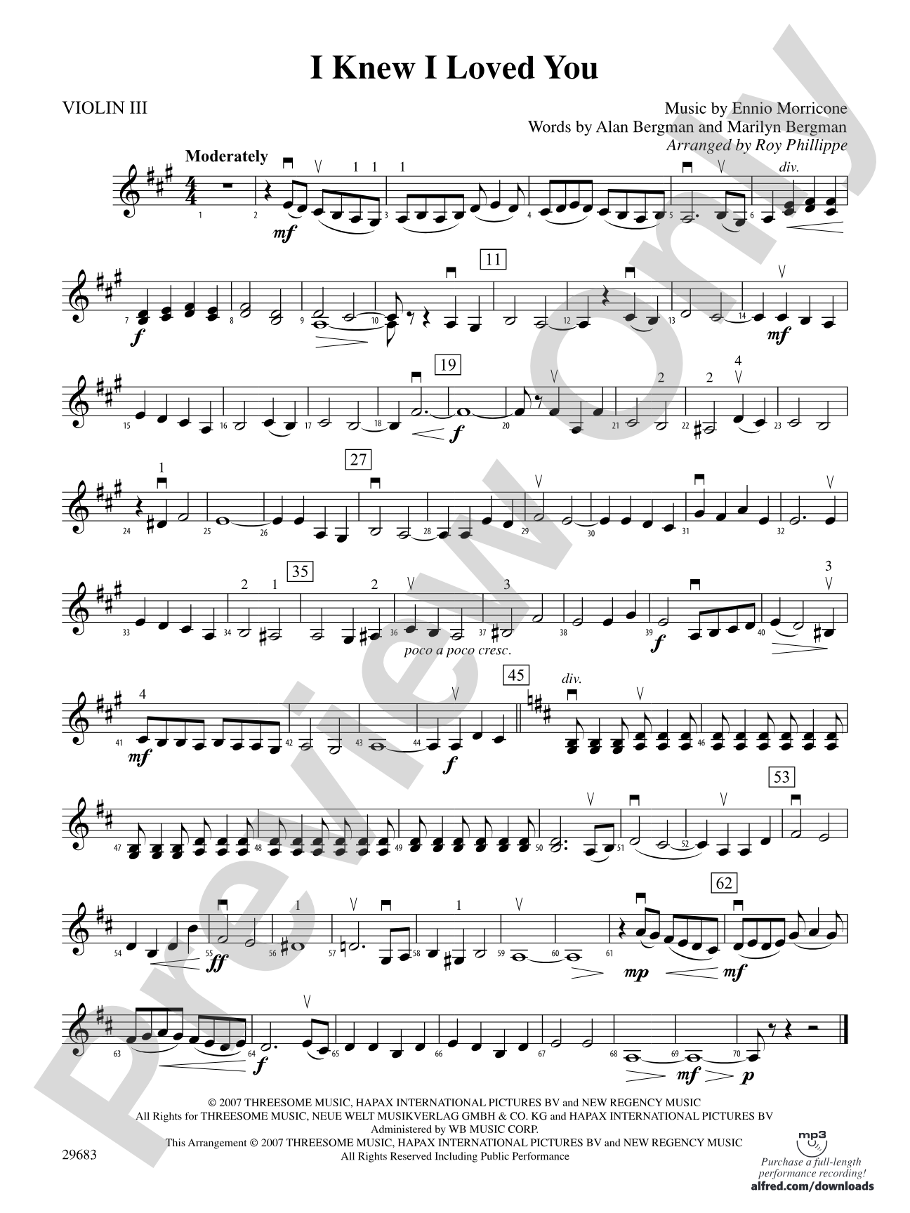 I Knew I Loved You: 3rd Violin (Viola [TC])