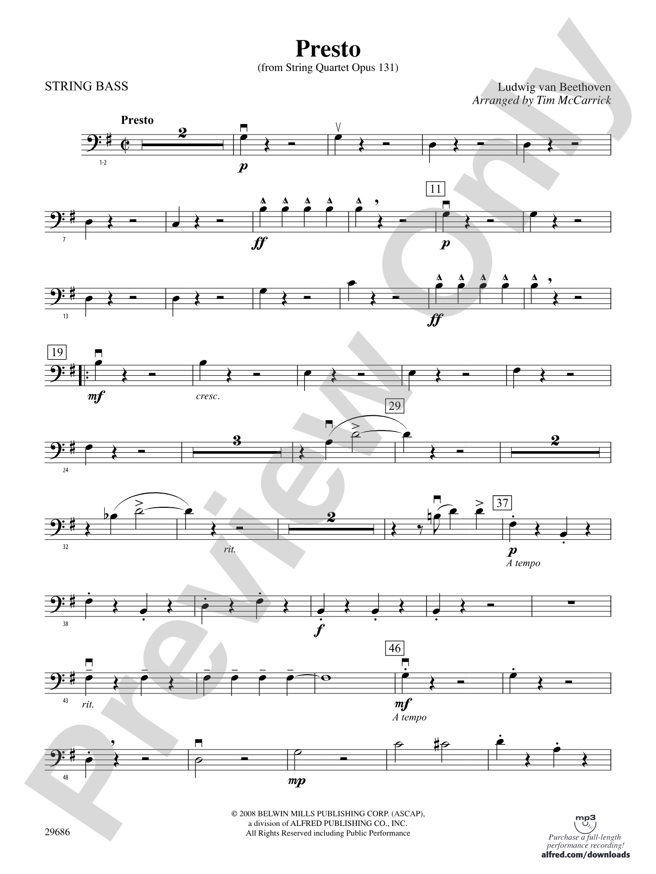 Presto: String Bass