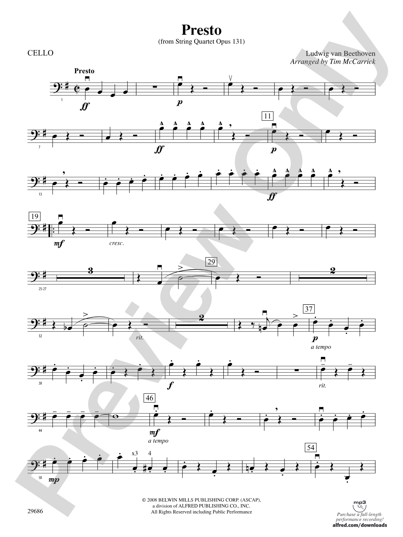 Presto: Cello