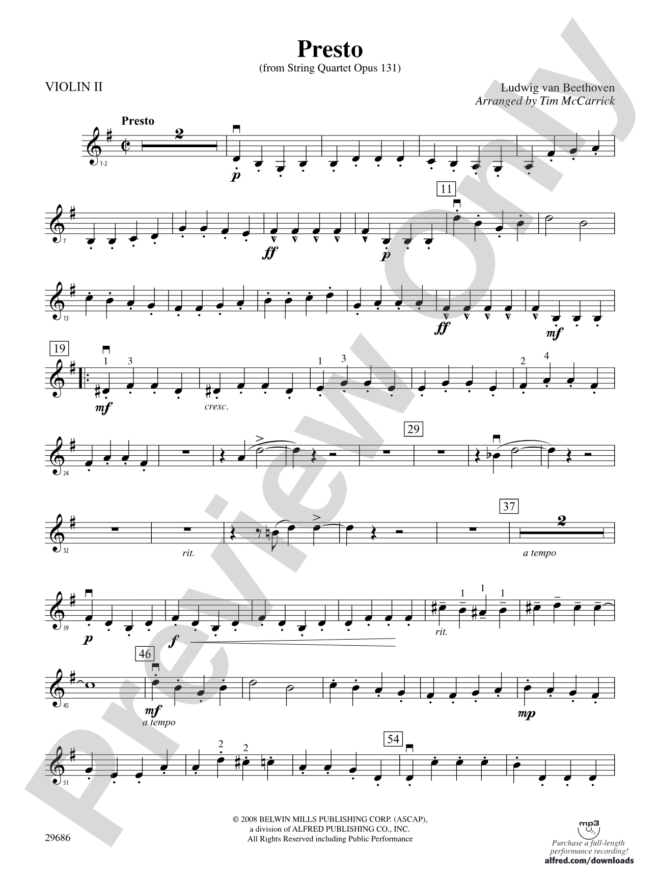 Presto: 2nd Violin