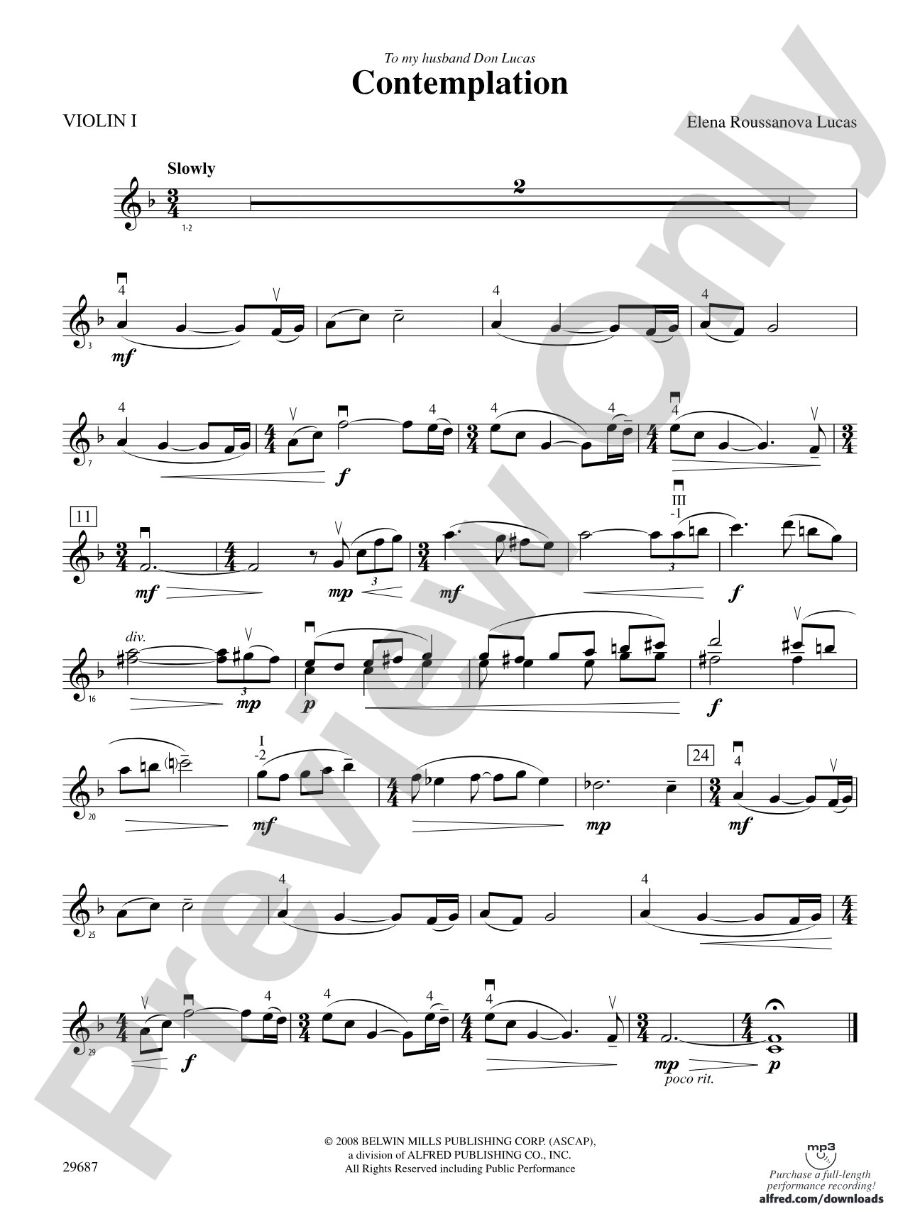 Contemplation: 1st Violin