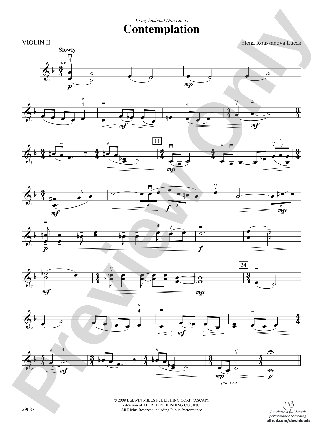 Contemplation: 2nd Violin