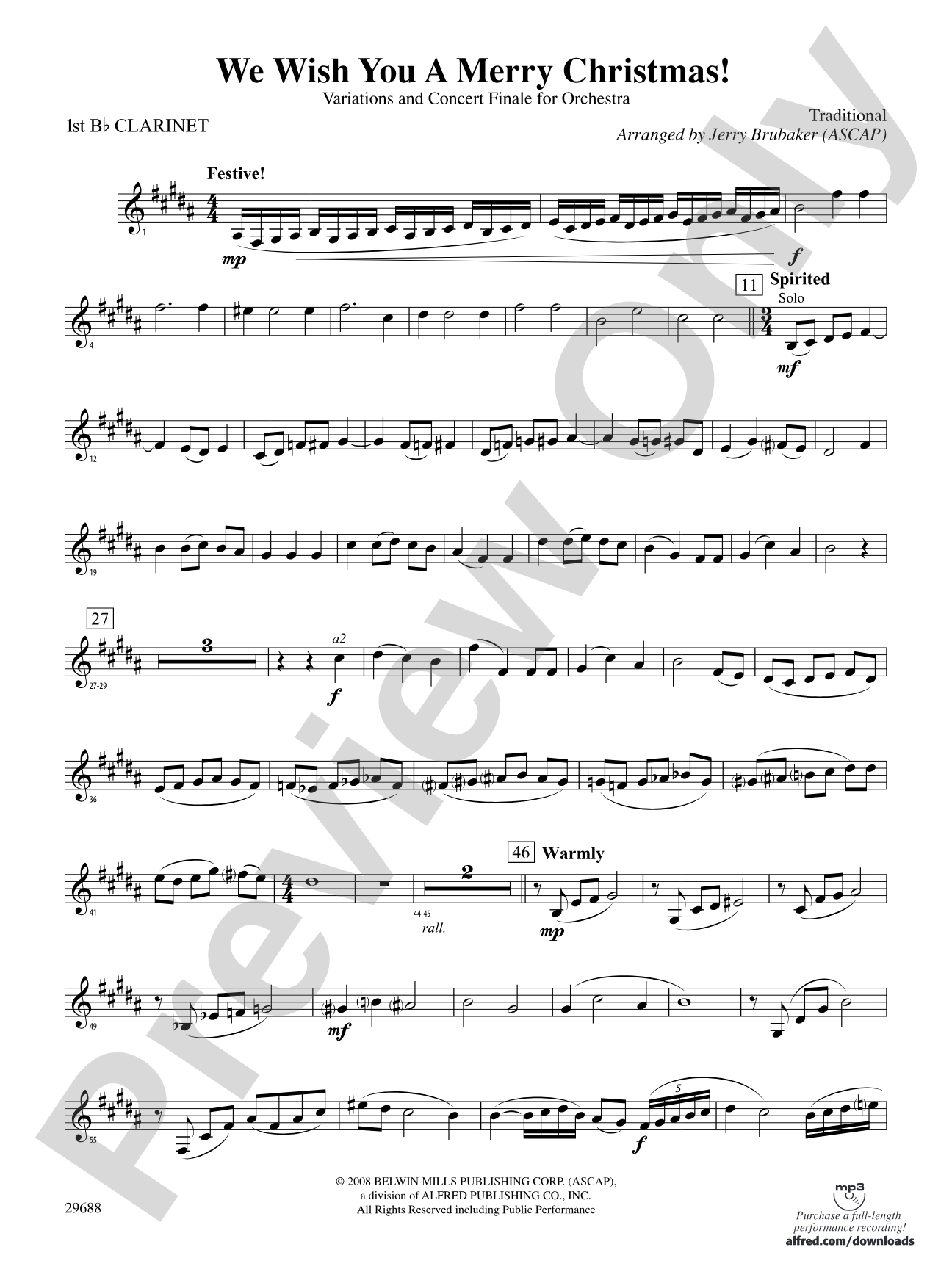 We Wish You a Merry Christmas: 1st B-flat Clarinet