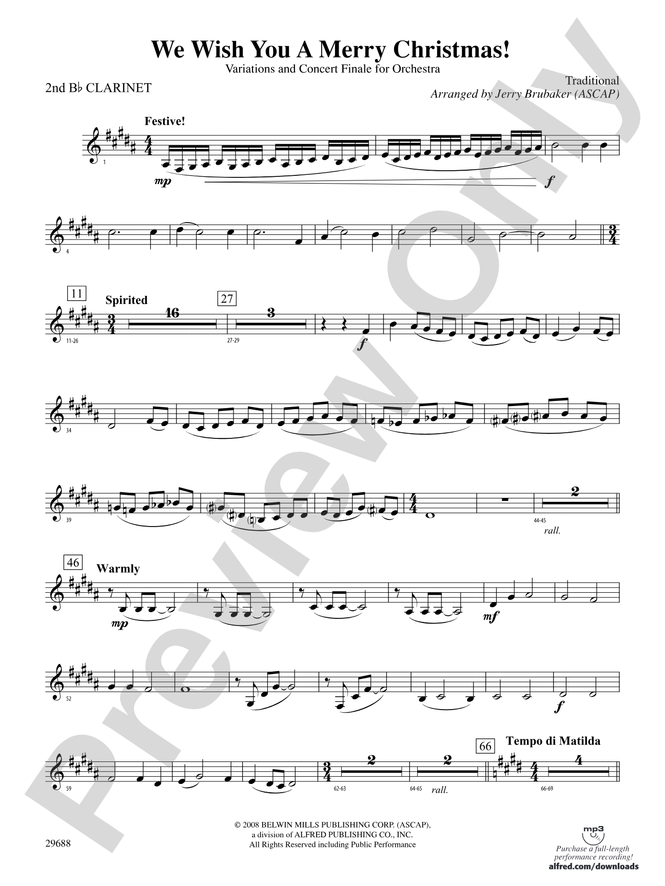 We Wish You a Merry Christmas: 2nd B-flat Clarinet