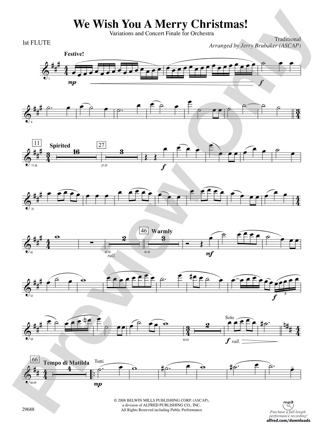 We Wish You a Merry Christmas: Flute