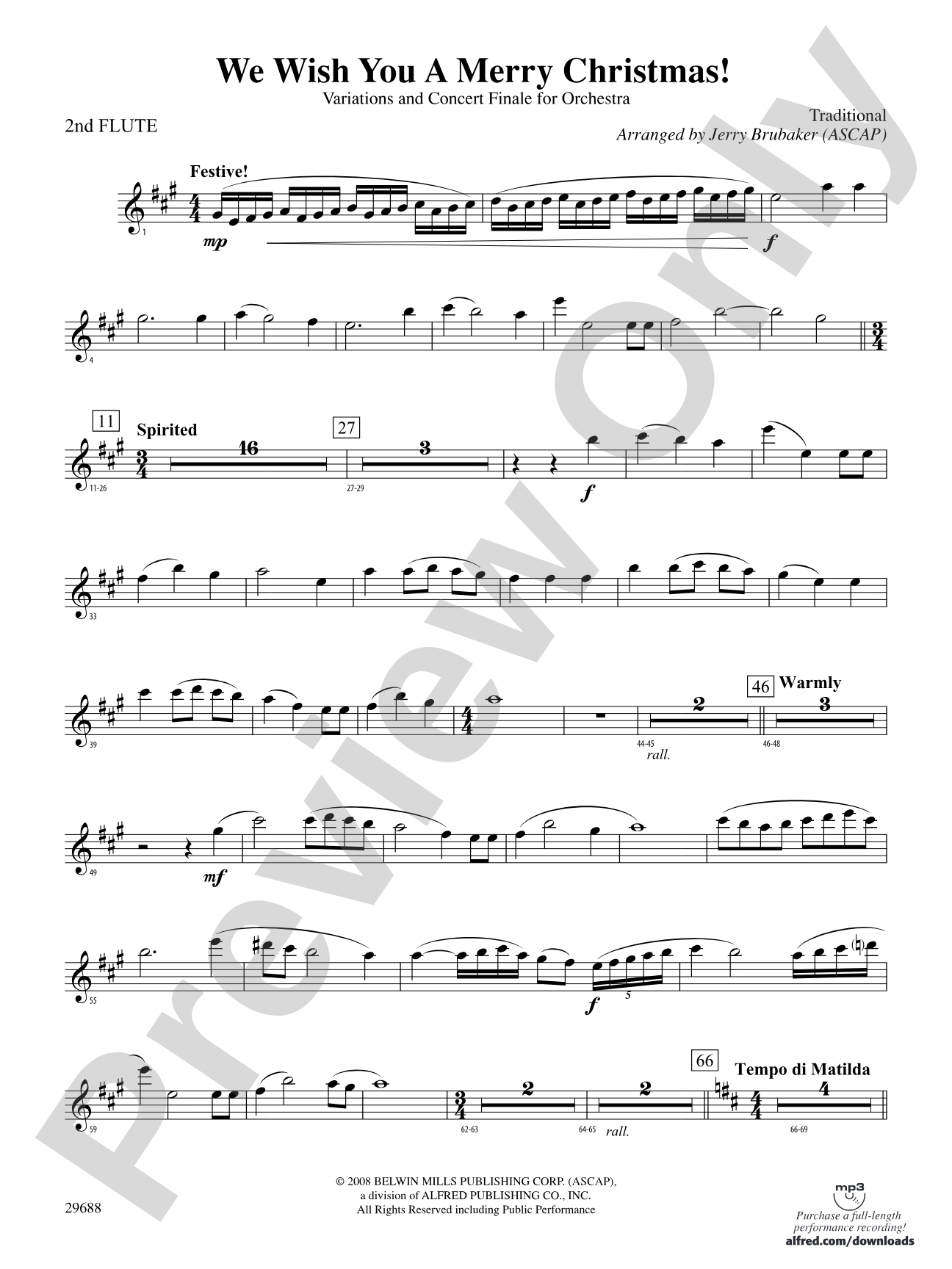 We Wish You a Merry Christmas: 2nd Flute
