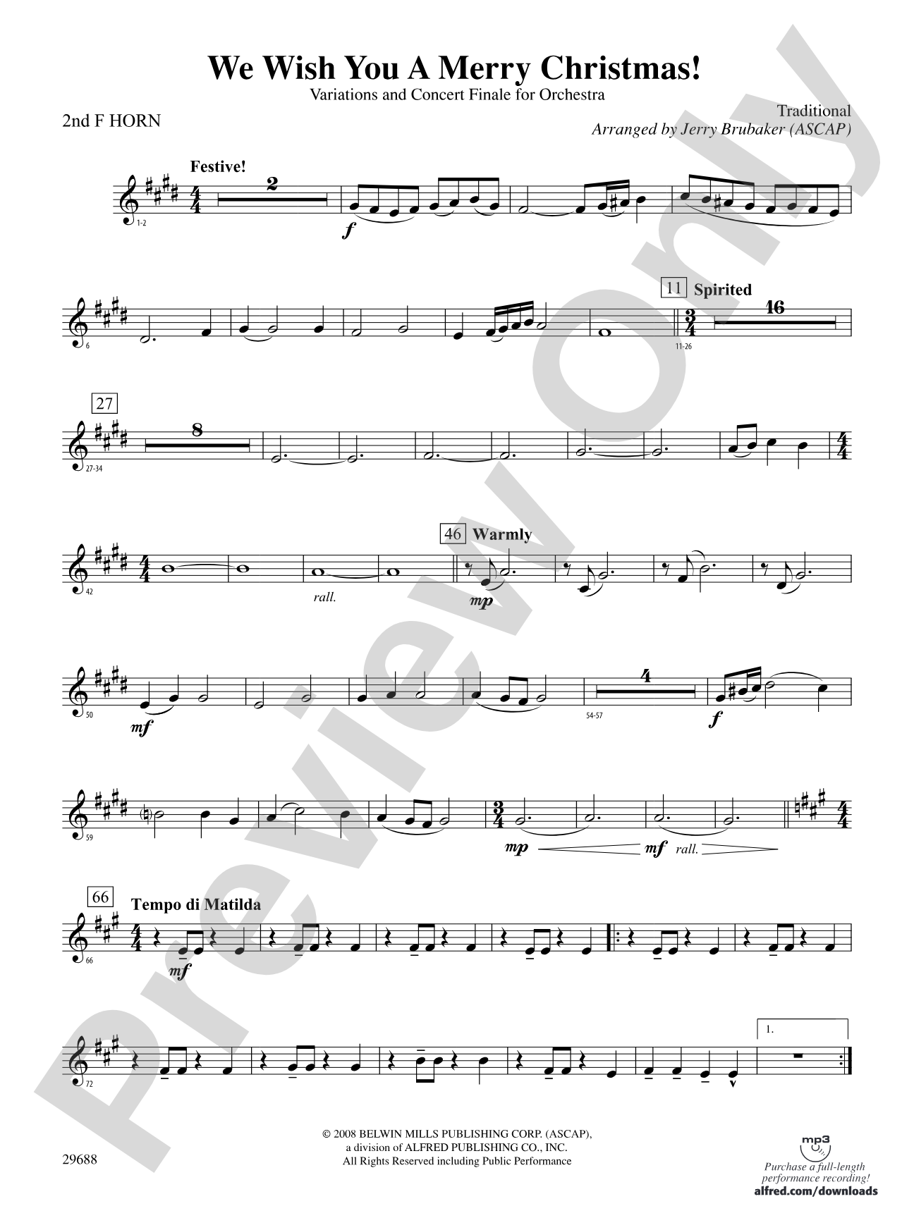 We Wish You a Merry Christmas: 2nd F Horn