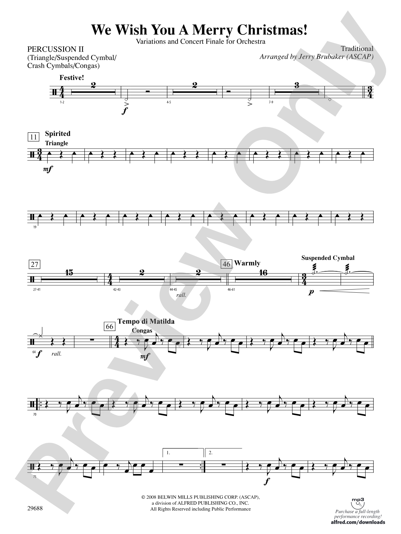 We Wish You a Merry Christmas: 2nd Percussion