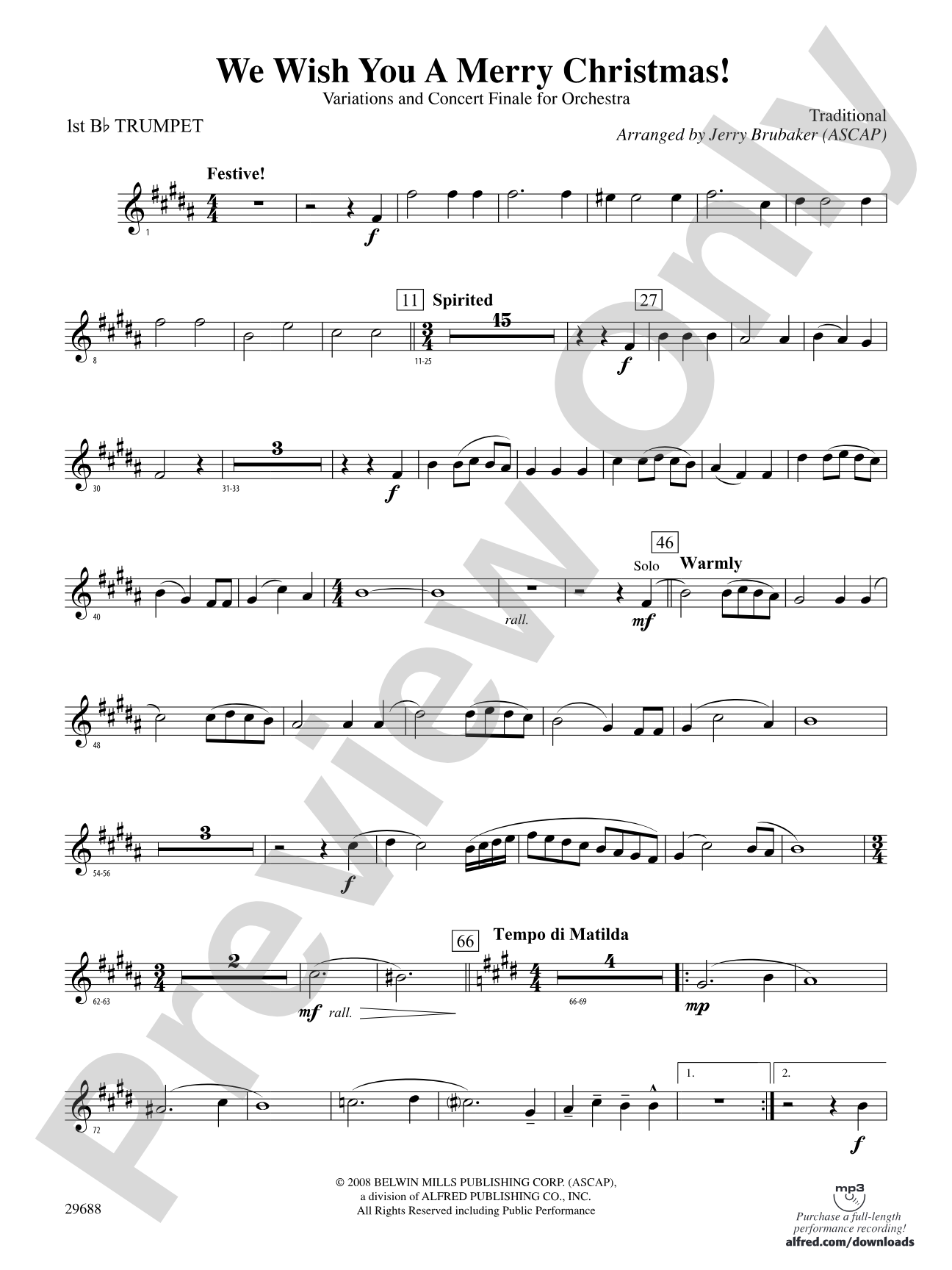 We Wish You a Merry Christmas: 1st B-flat Trumpet