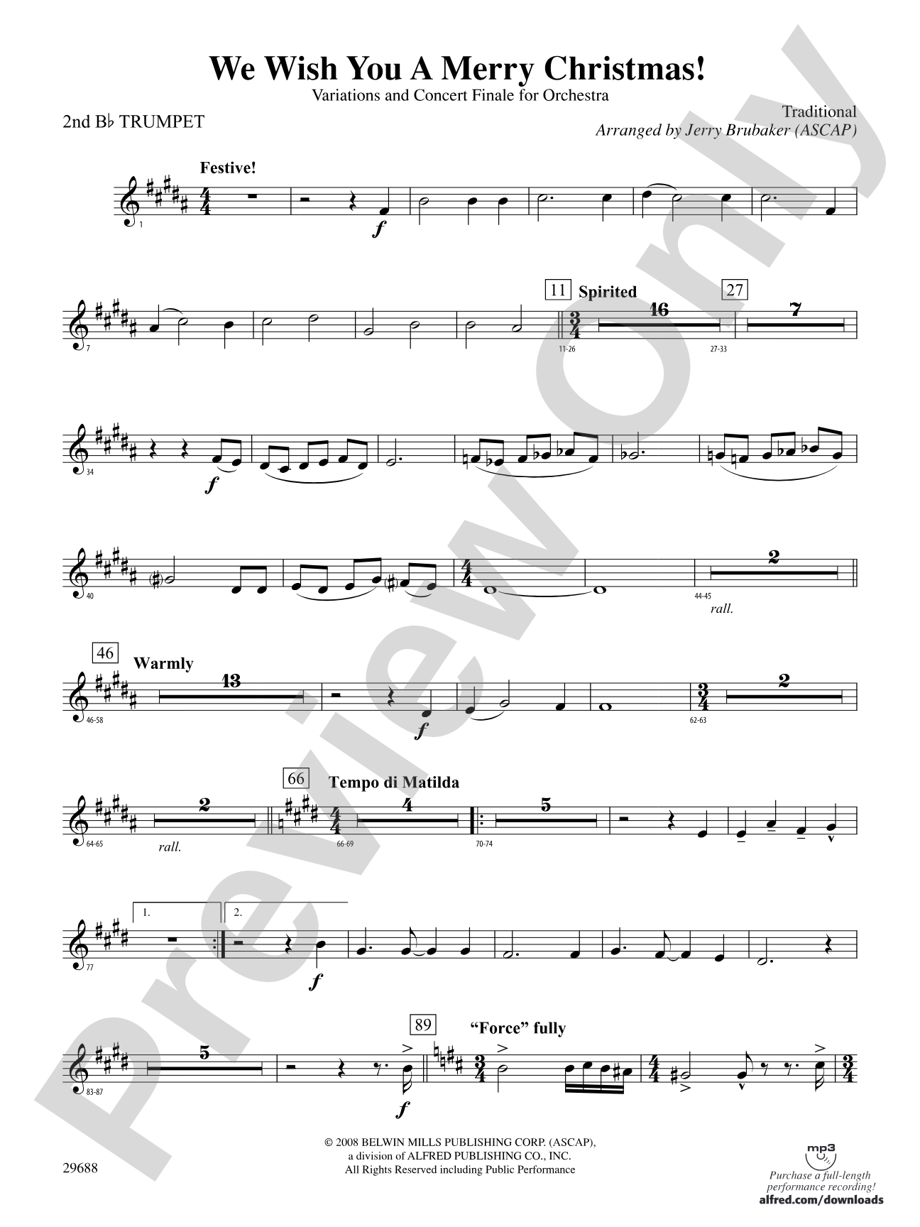 We Wish You a Merry Christmas: 2nd B-flat Trumpet