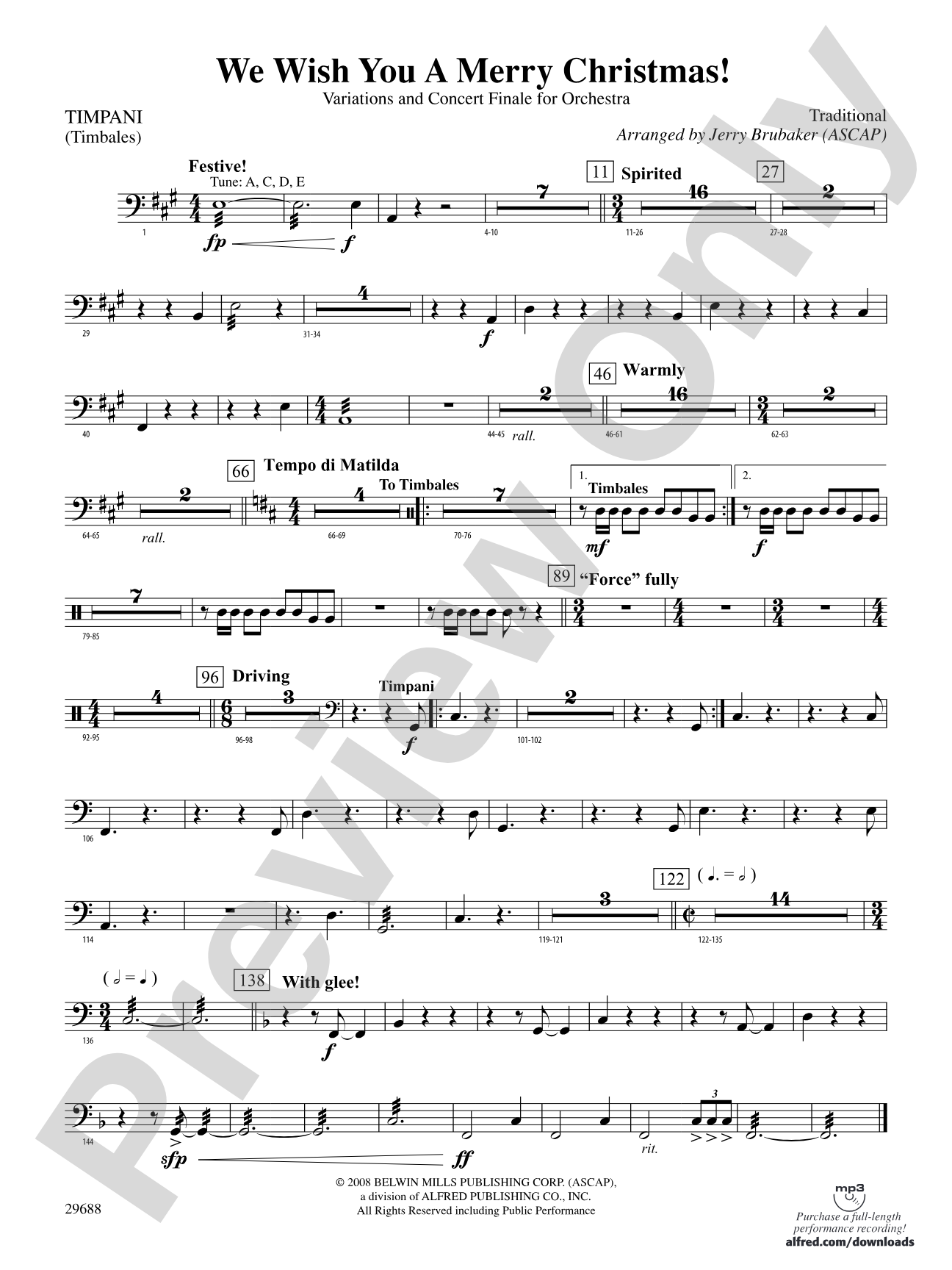 We Wish You a Merry Christmas: Timpani