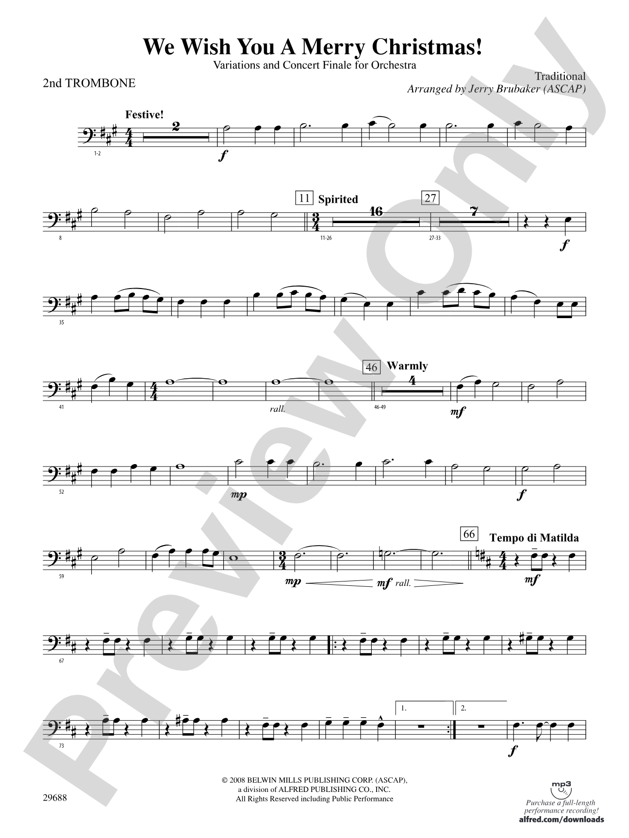 We Wish You a Merry Christmas: 2nd Trombone