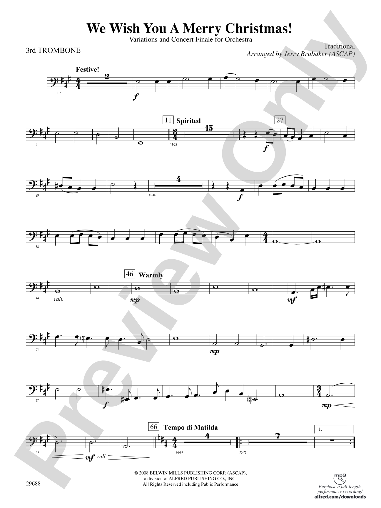 We Wish You a Merry Christmas: 3rd Trombone