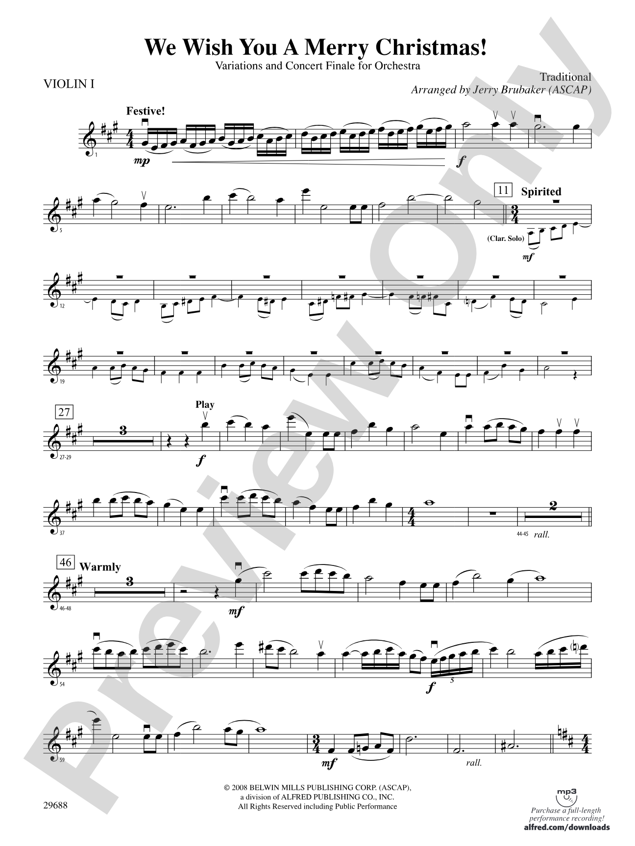 We Wish You a Merry Christmas: 1st Violin