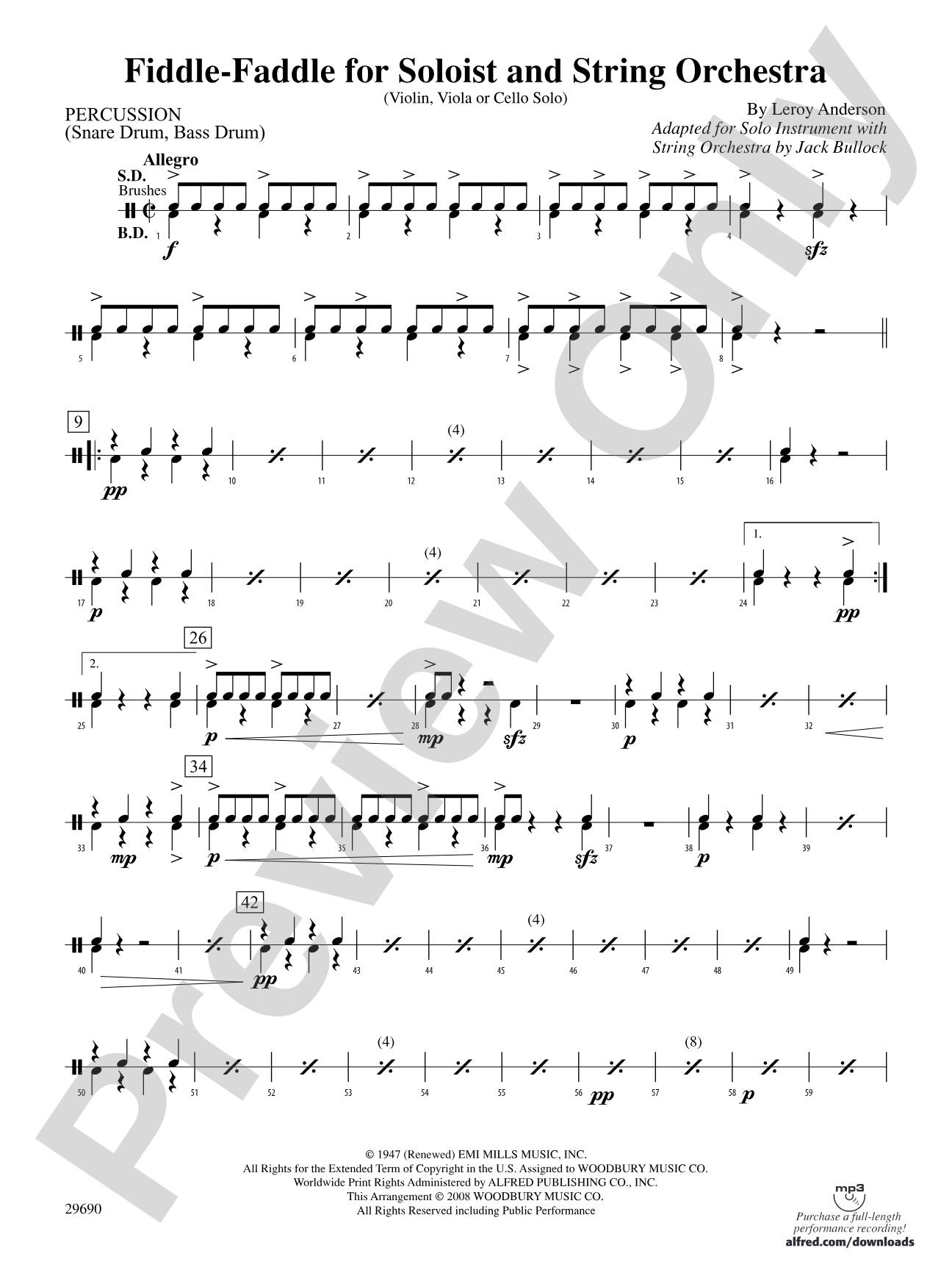 Fiddle-Faddle (for Soloist and String Orchestra): 1st Percussion