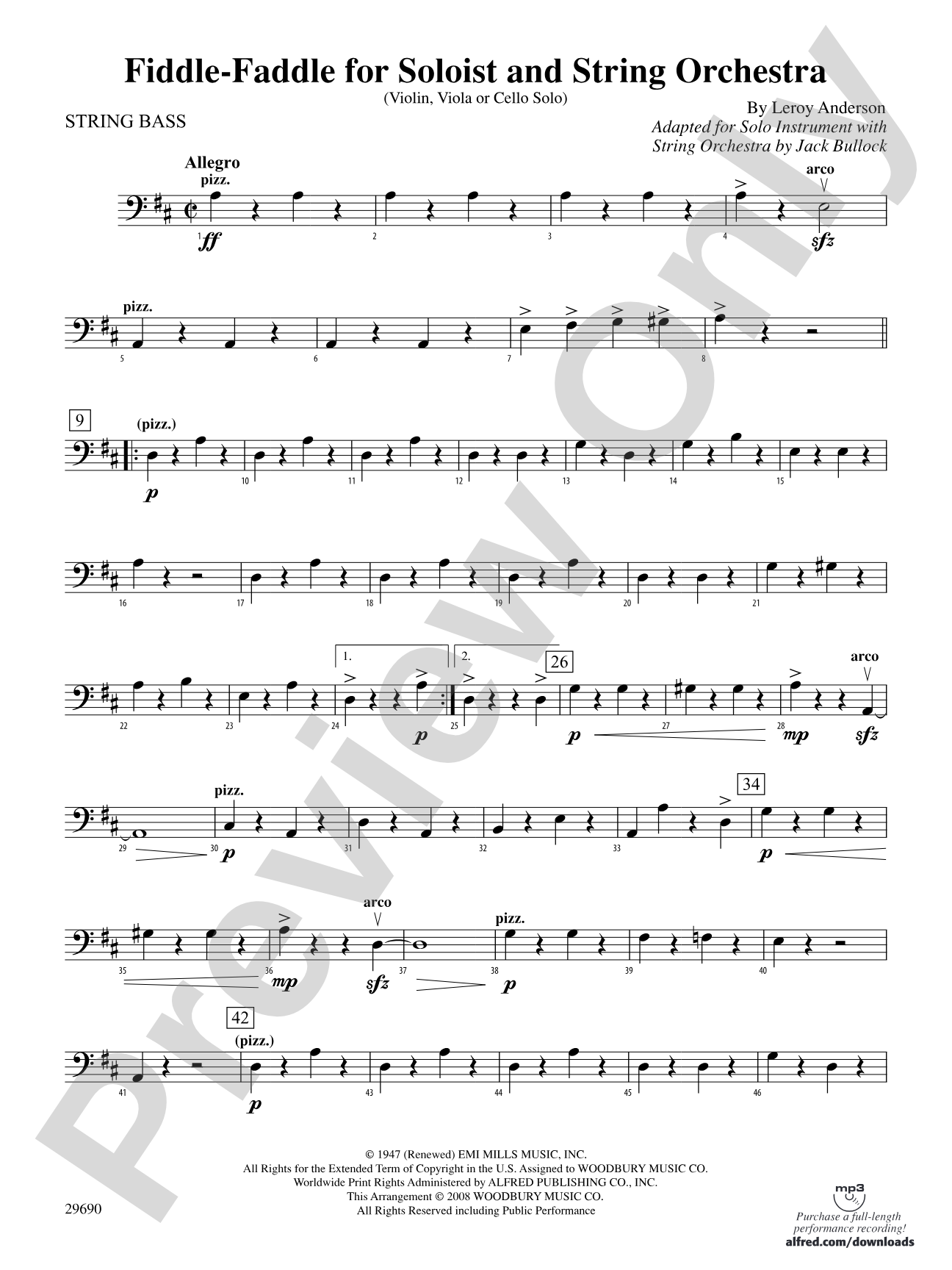 Fiddle-Faddle (for Soloist and String Orchestra): String Bass