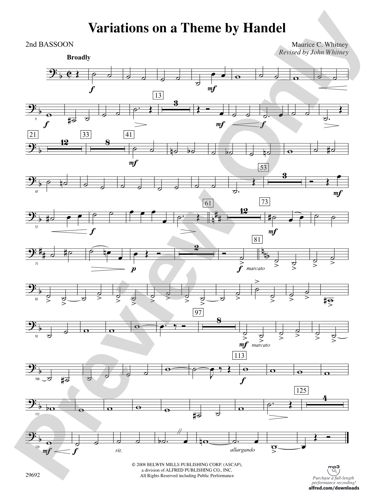 Variations on a Theme by Handel: 2nd Bassoon