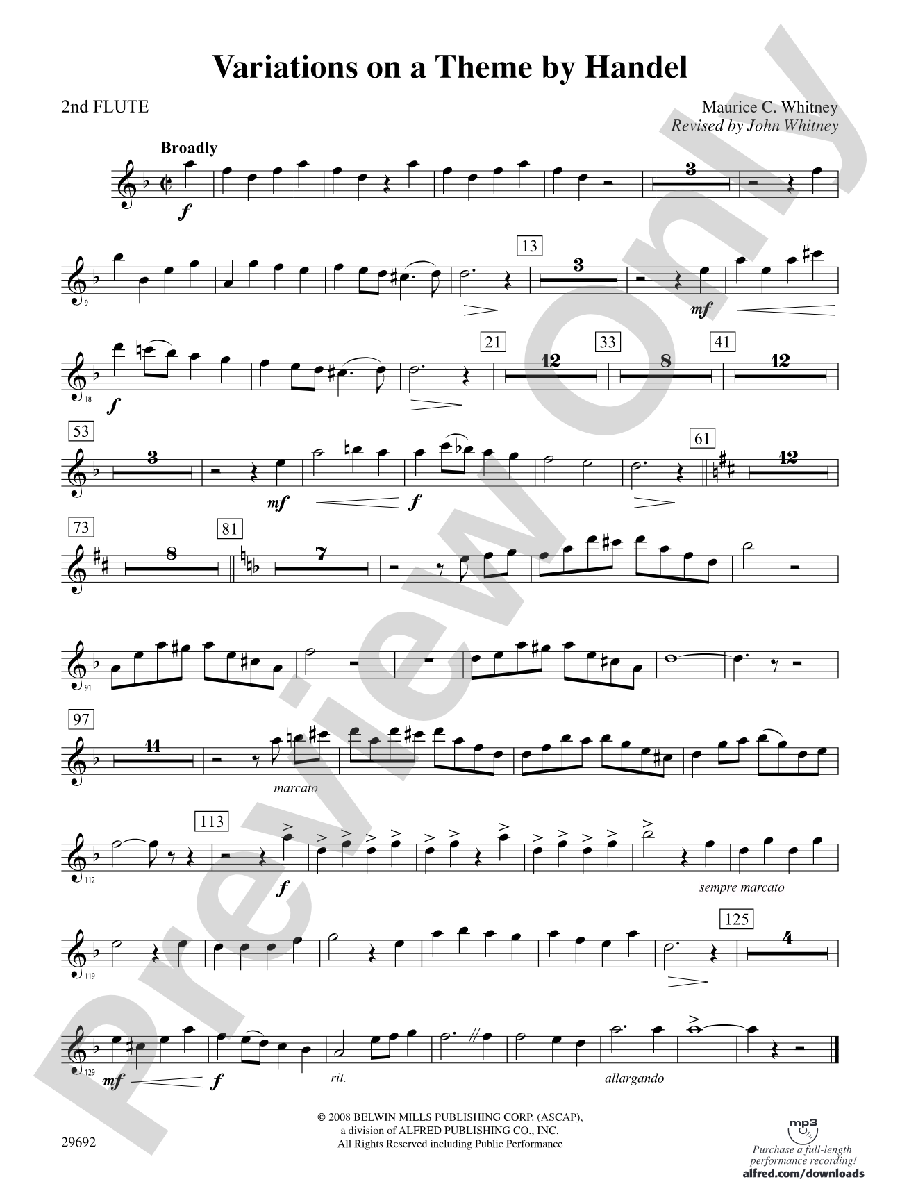 Variations on a Theme by Handel: 2nd Flute