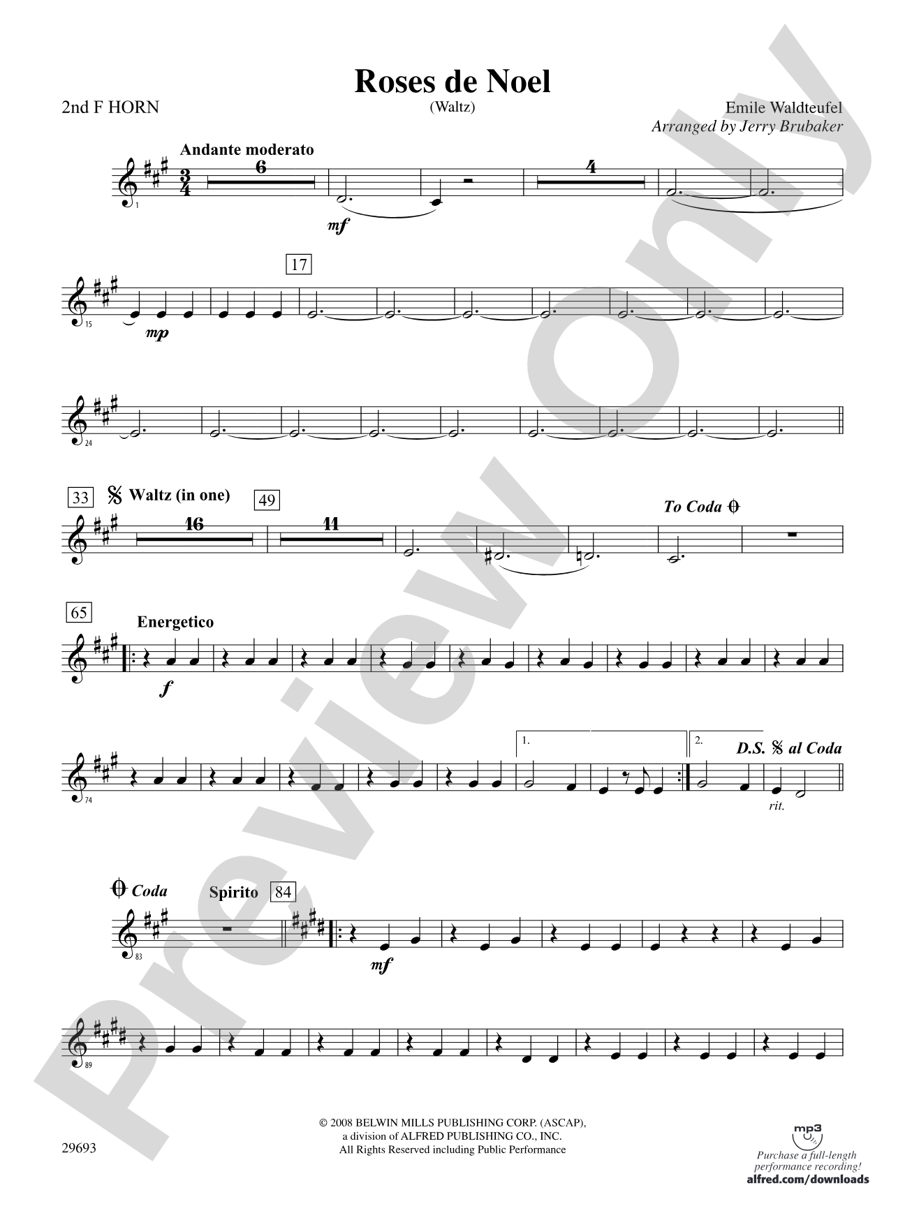 Roses de Noel (Waltz): 2nd F Horn