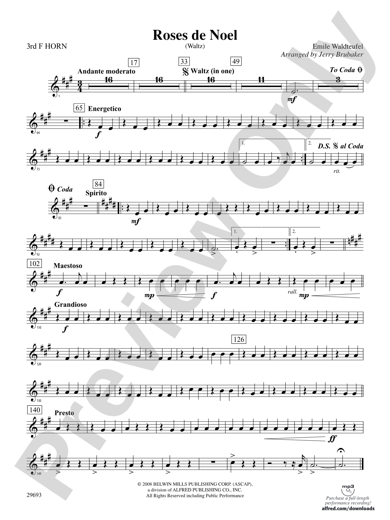 Roses de Noel (Waltz): 3rd F Horn
