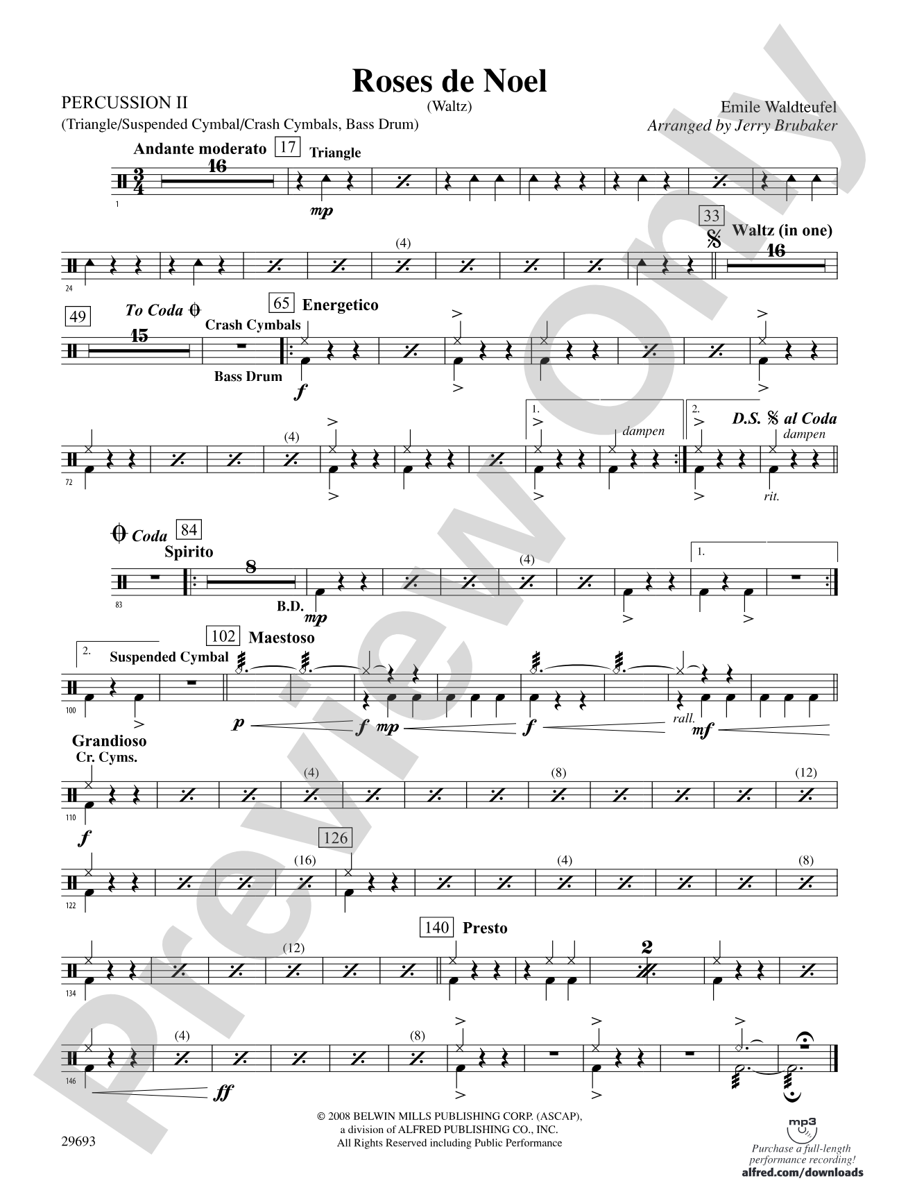 Roses de Noel (Waltz): 2nd Percussion