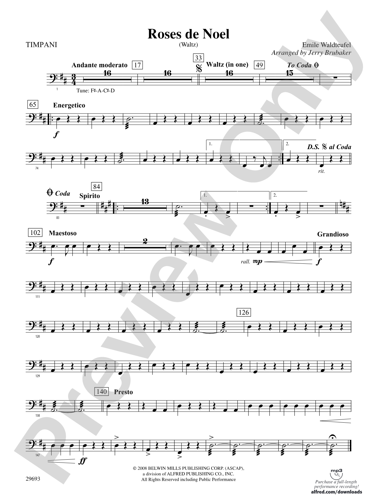 Roses de Noel (Waltz): Timpani
