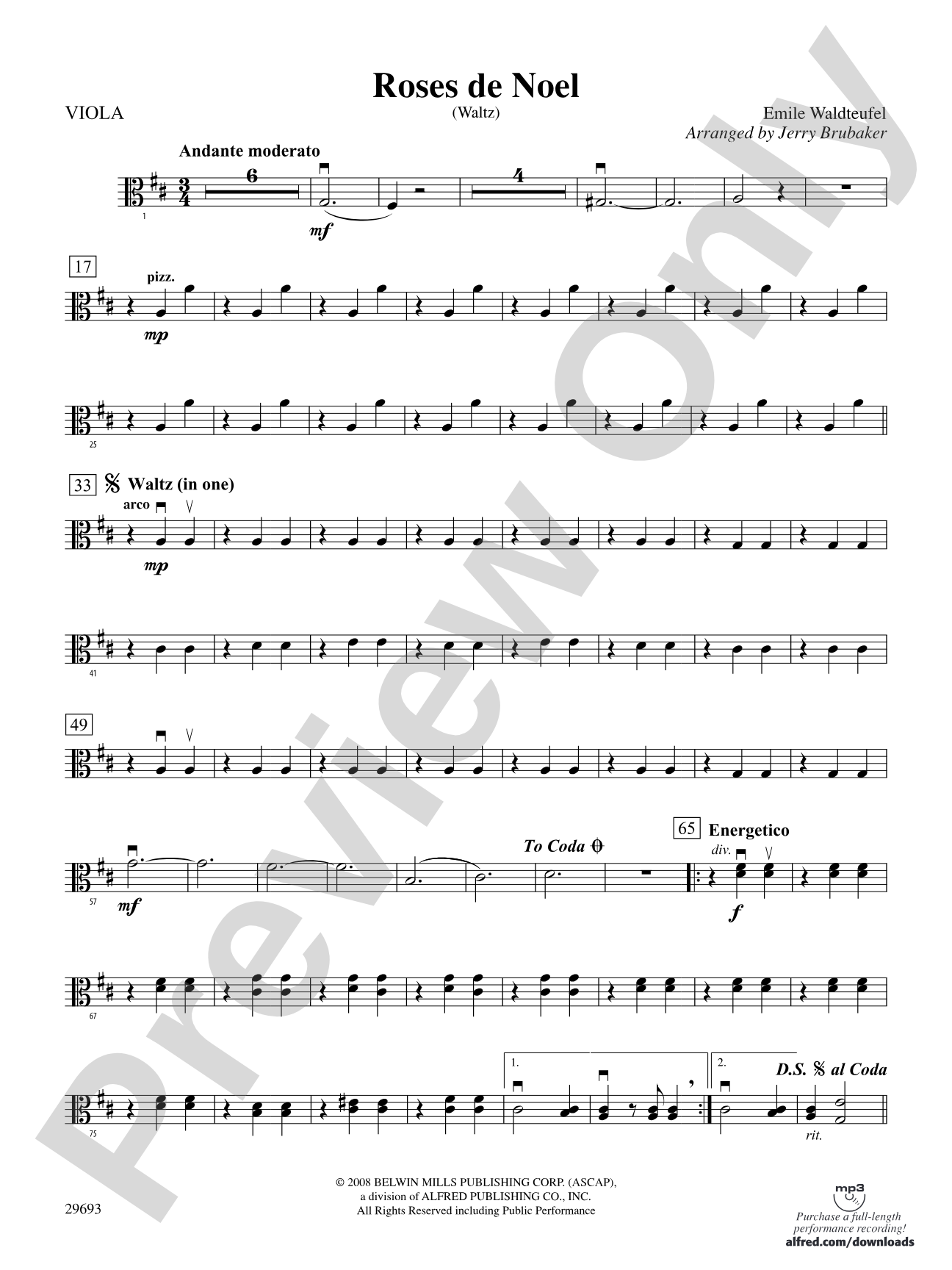 Roses de Noel (Waltz): Viola