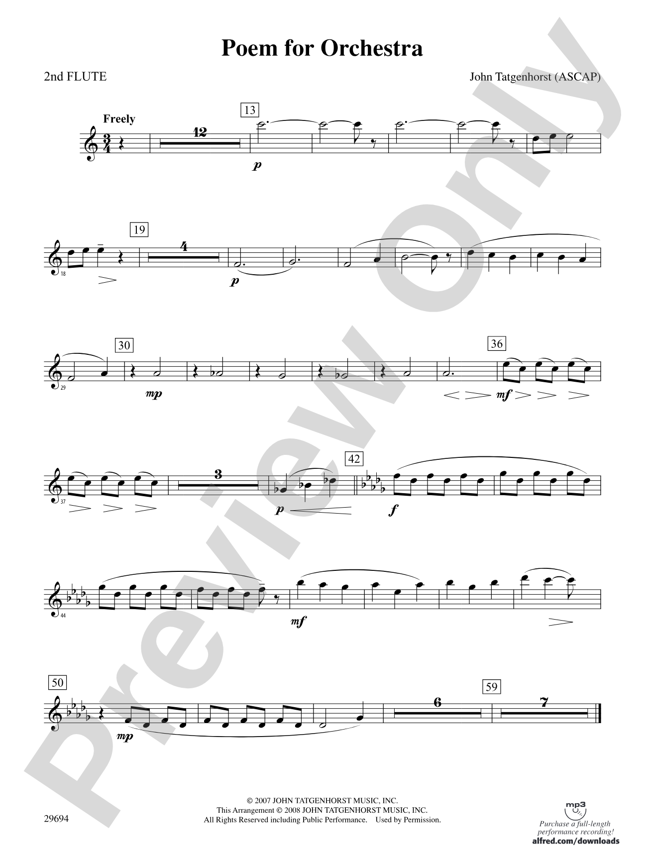 Poem for Orchestra: 2nd Flute