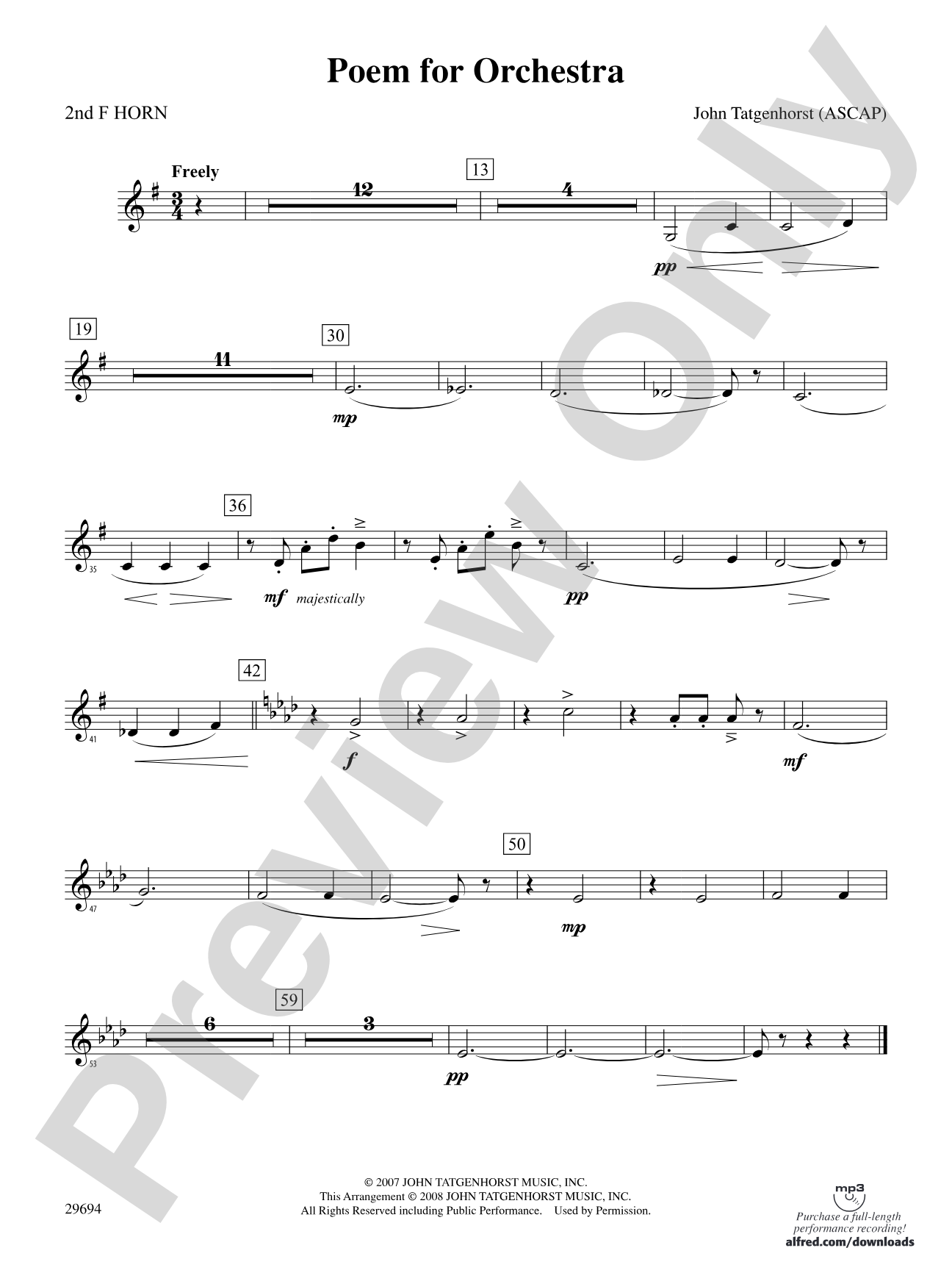Poem for Orchestra: 2nd F Horn