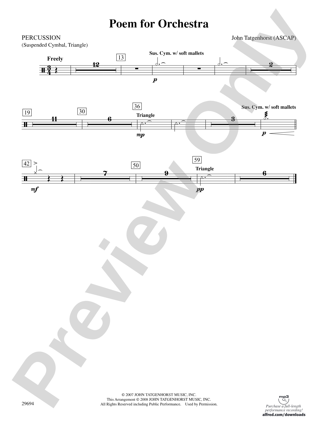 Poem for Orchestra: 1st Percussion