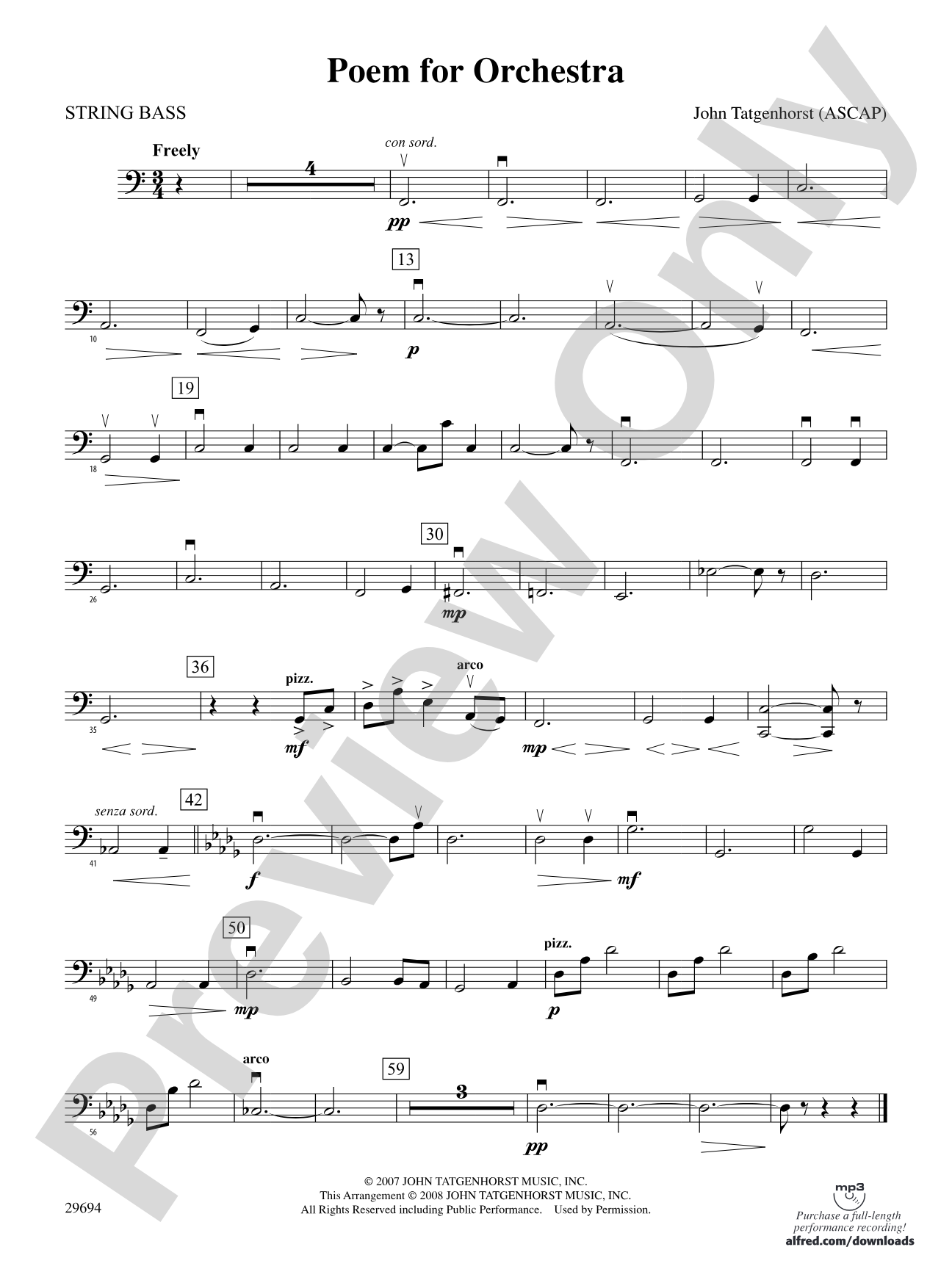 Poem for Orchestra: String Bass