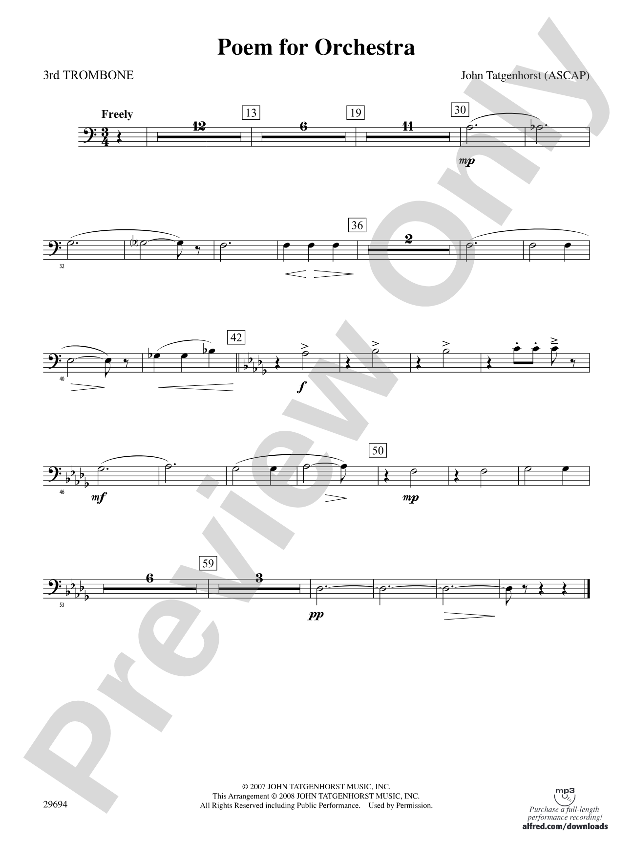 Poem for Orchestra: 3rd Trombone
