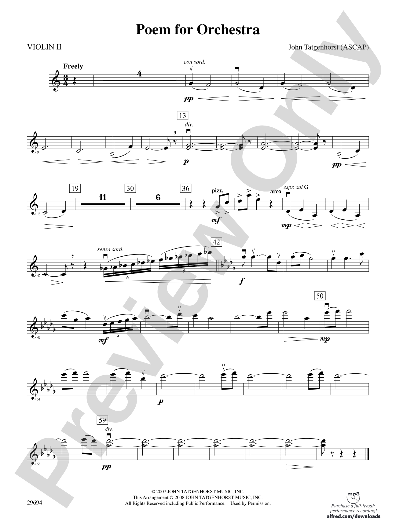 Poem for Orchestra: 2nd Violin