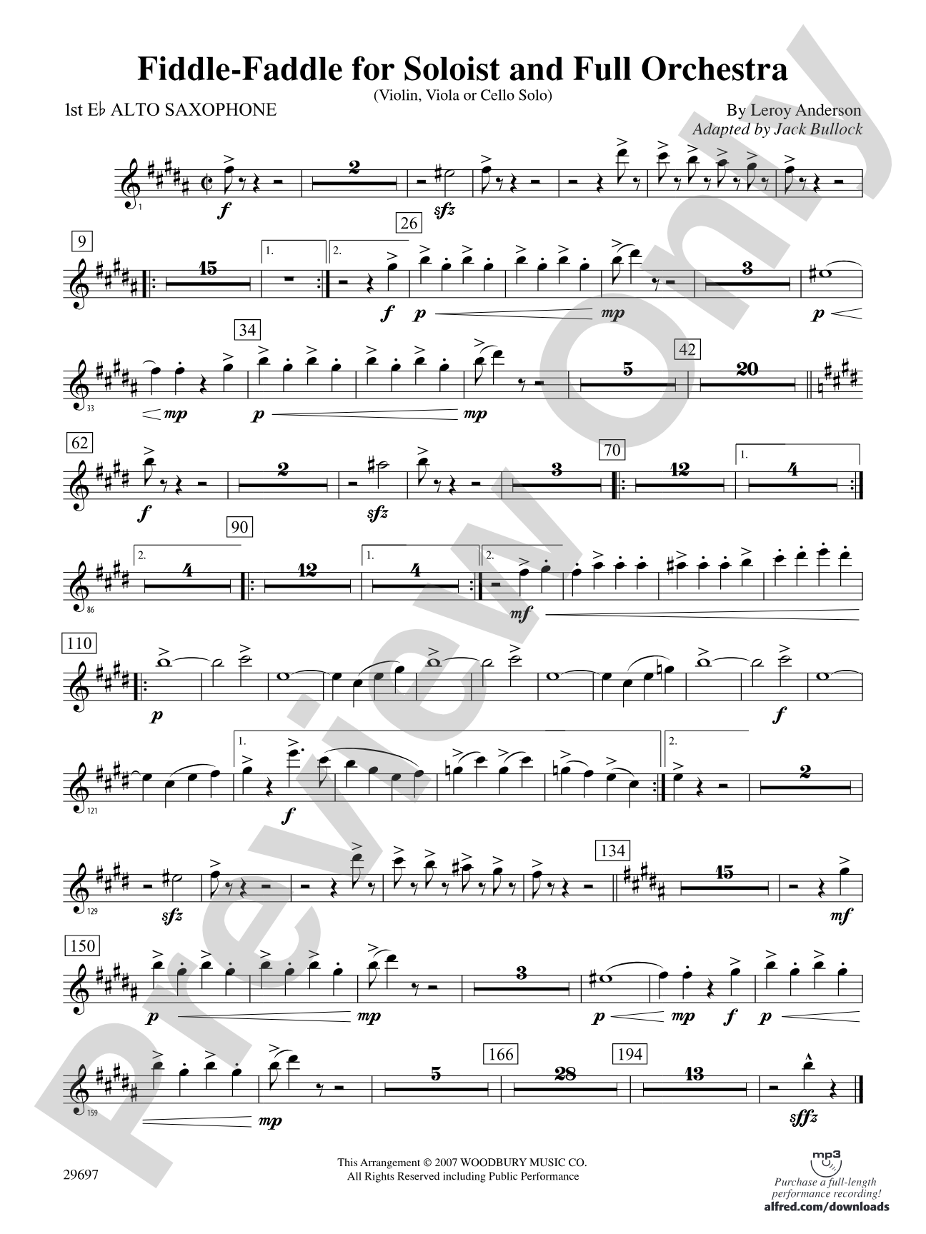 Fiddle-Faddle for Soloist and Full Orchestra: E-flat Alto Saxophone
