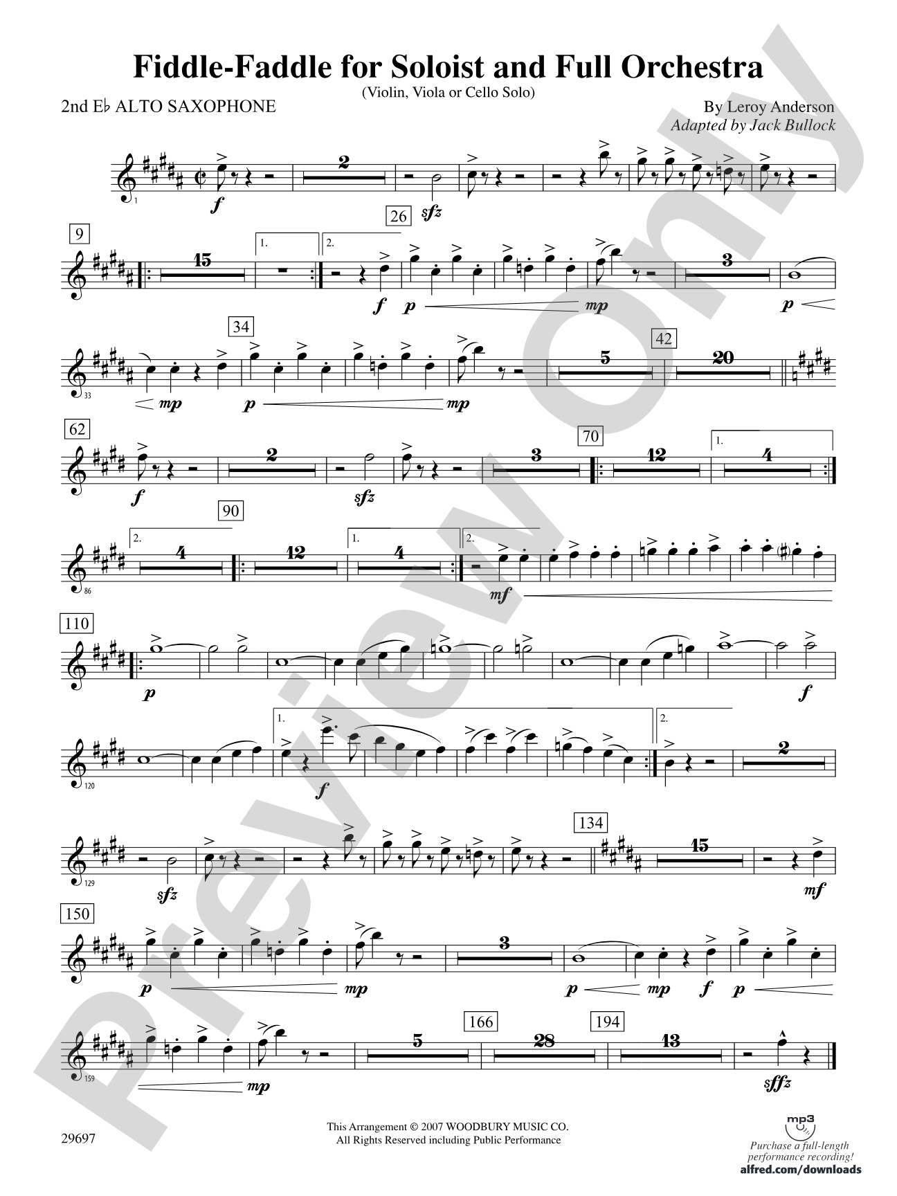 Fiddle-Faddle for Soloist and Full Orchestra: 2nd E-flat Alto Saxophone