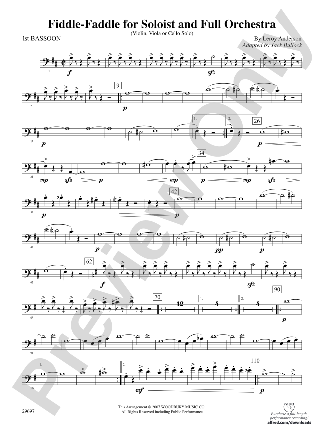 Fiddle-Faddle for Soloist and Full Orchestra: Bassoon