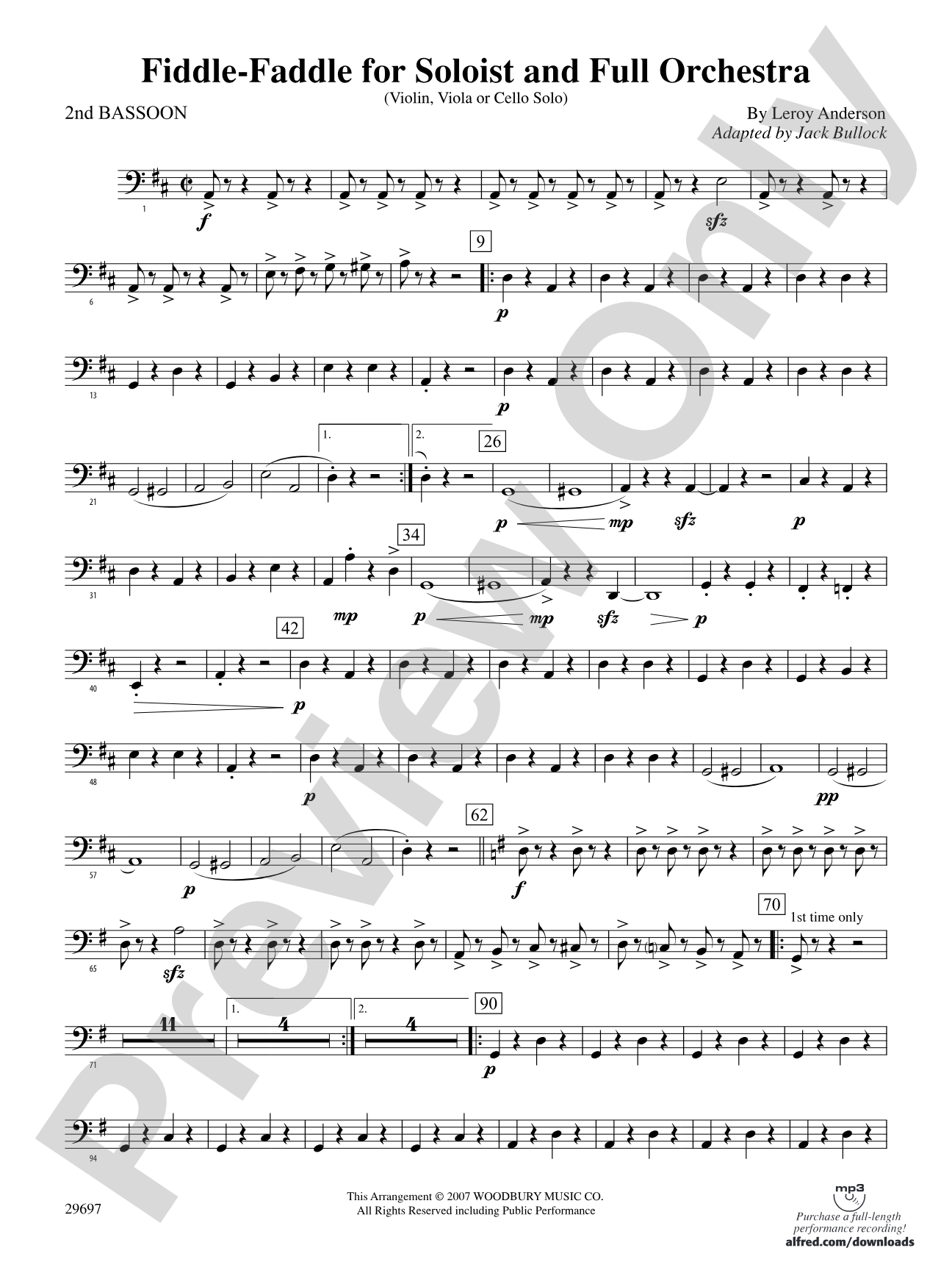 Fiddle-Faddle for Soloist and Full Orchestra: 2nd Bassoon