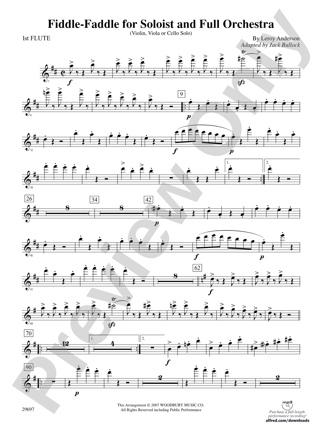 Fiddle-Faddle for Soloist and Full Orchestra: Flute