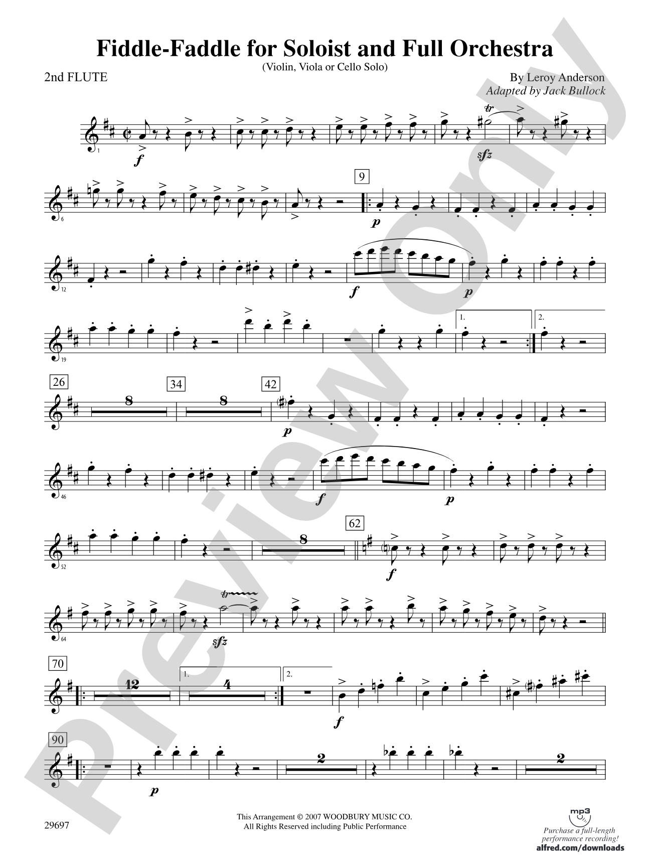 Fiddle-Faddle for Soloist and Full Orchestra: 2nd Flute