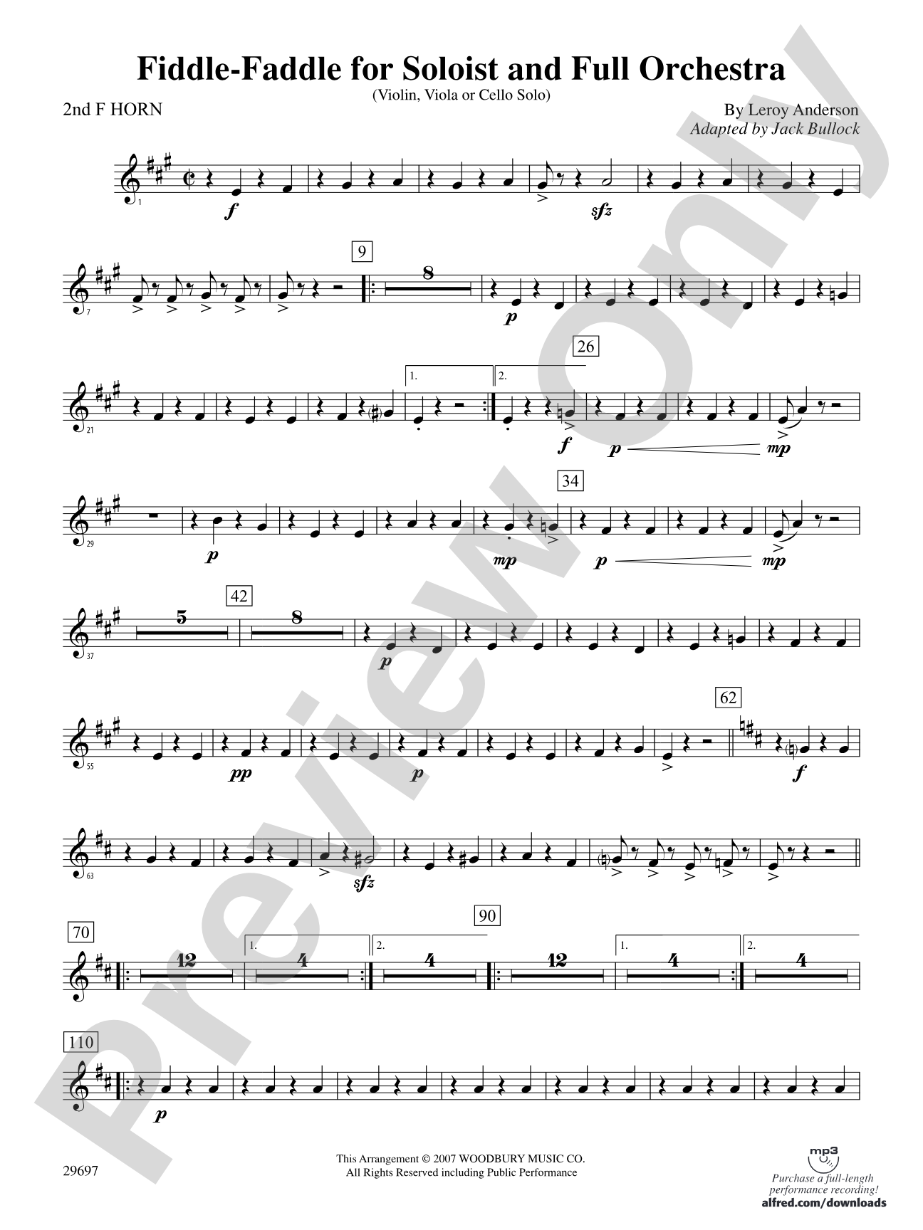 Fiddle-Faddle for Soloist and Full Orchestra: 2nd F Horn