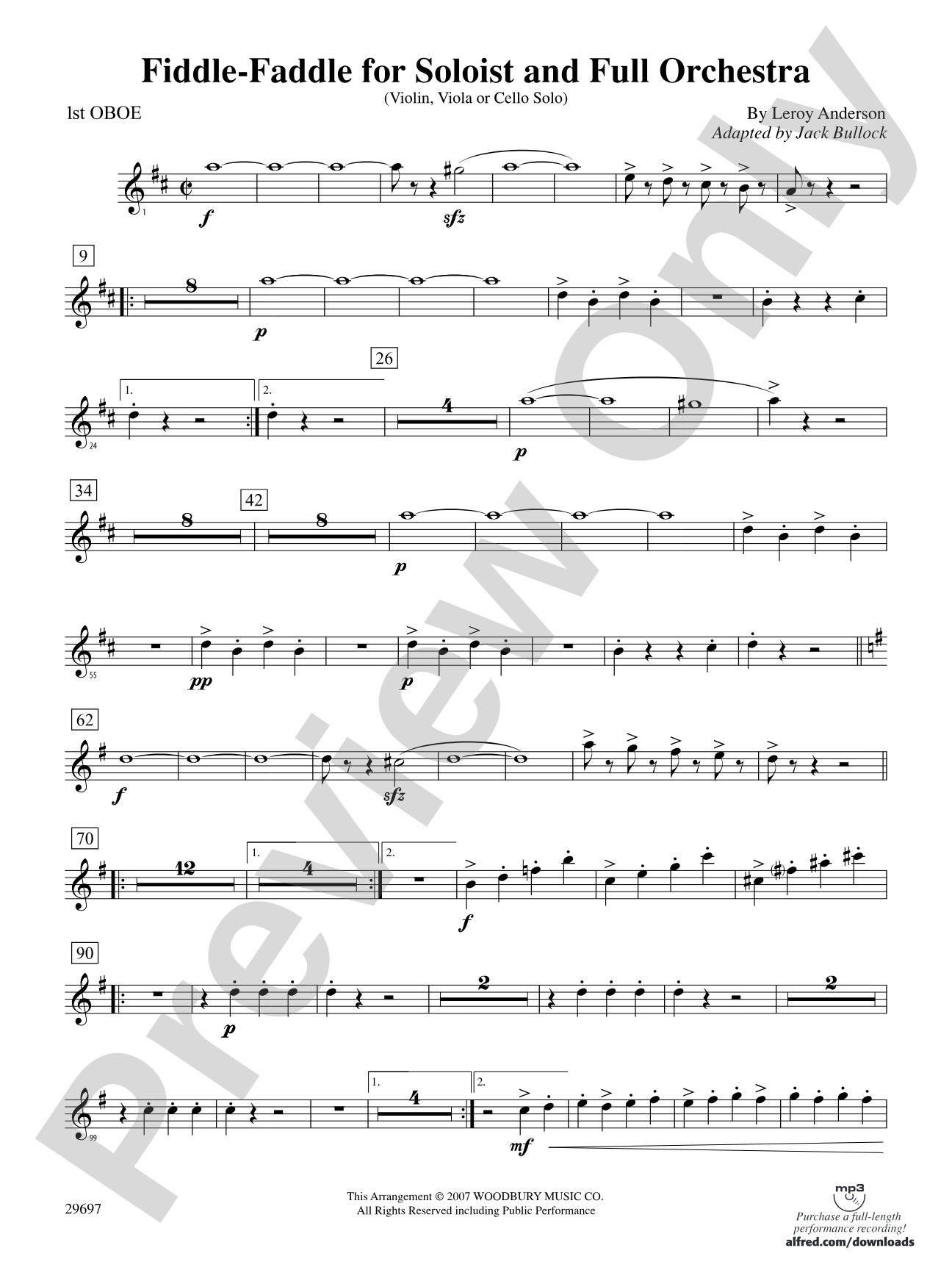 Fiddle-Faddle for Soloist and Full Orchestra: Oboe