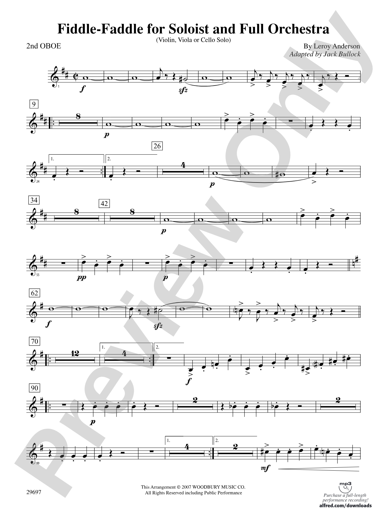 Fiddle-Faddle for Soloist and Full Orchestra: 2nd Oboe