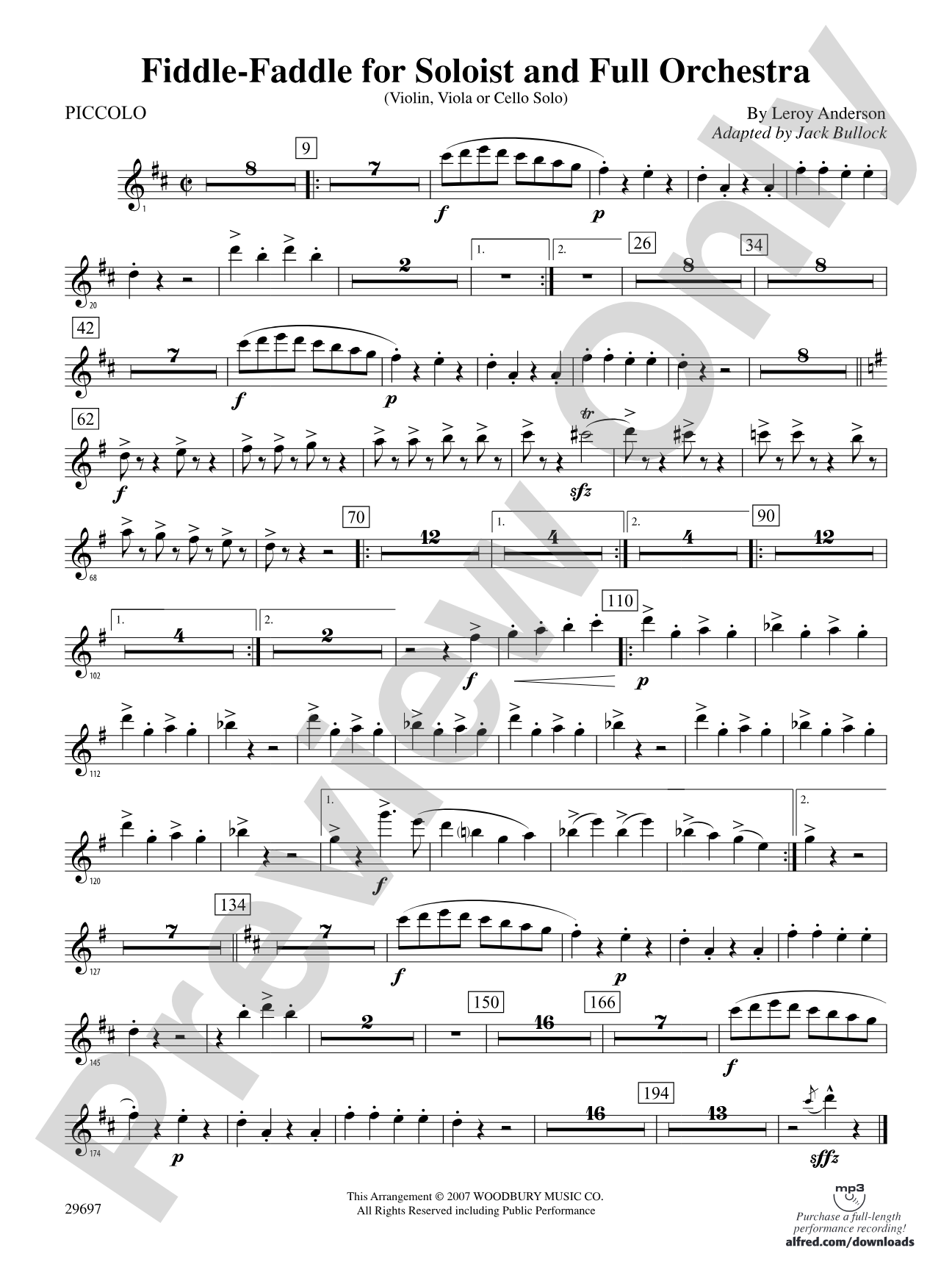 Fiddle-Faddle for Soloist and Full Orchestra: Piccolo