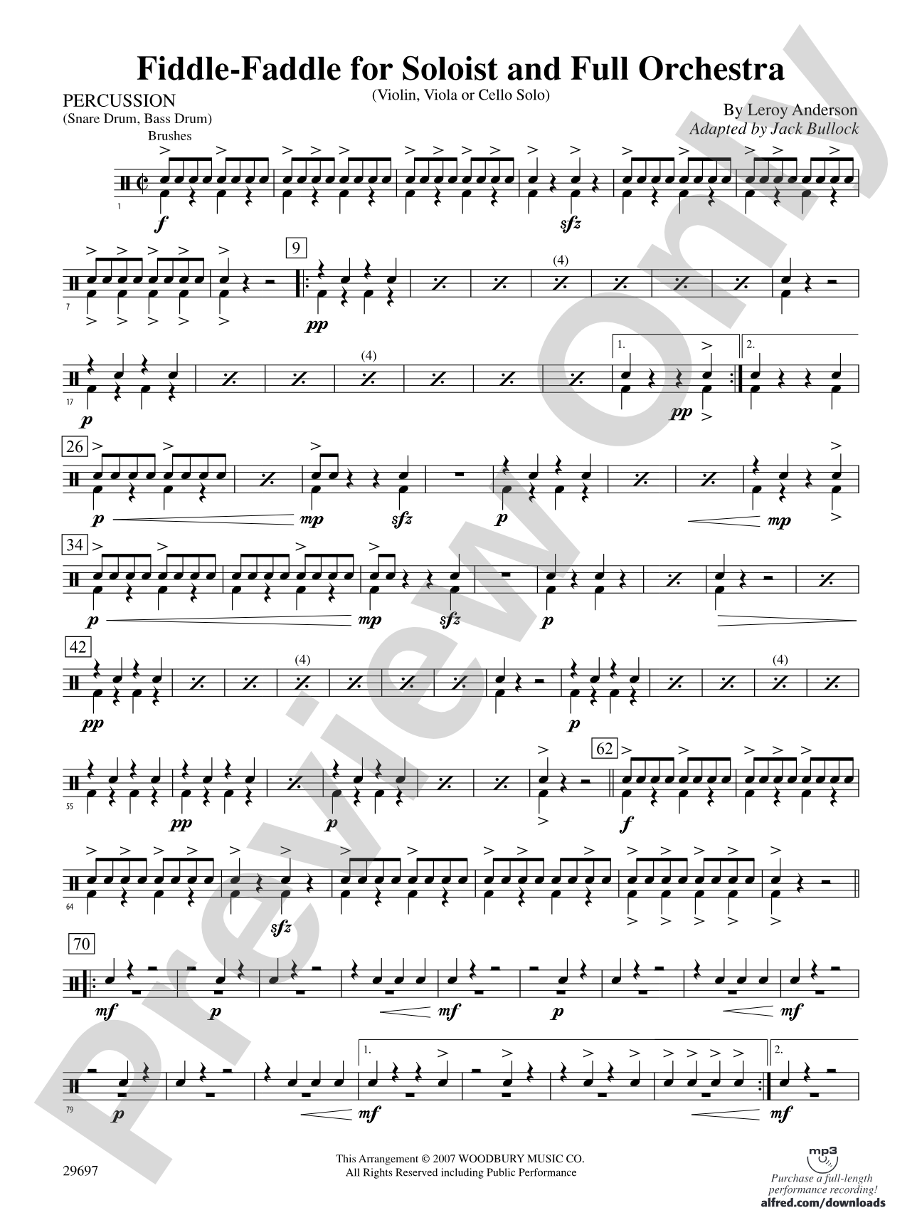 Fiddle-Faddle for Soloist and Full Orchestra: 1st Percussion