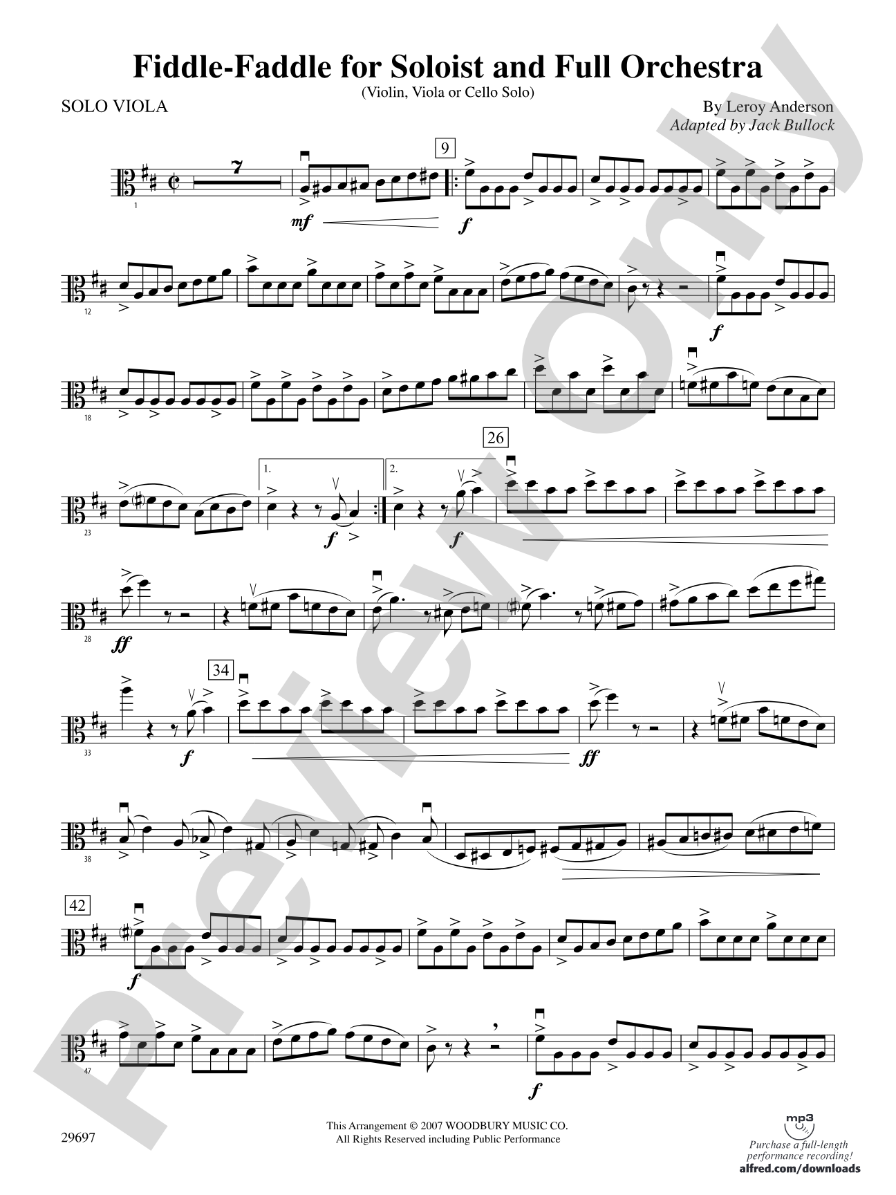 Fiddle-Faddle for Soloist and Full Orchestra: Solo Viola
