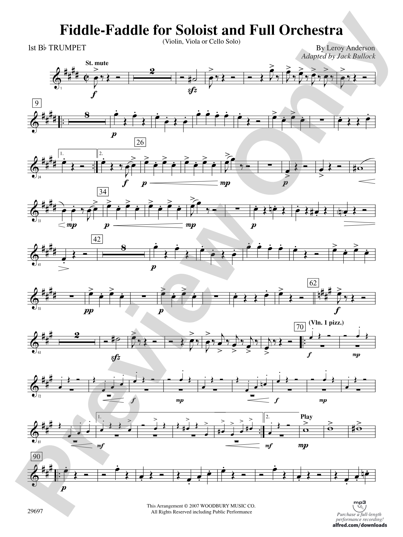Fiddle-Faddle for Soloist and Full Orchestra: 1st B-flat Trumpet